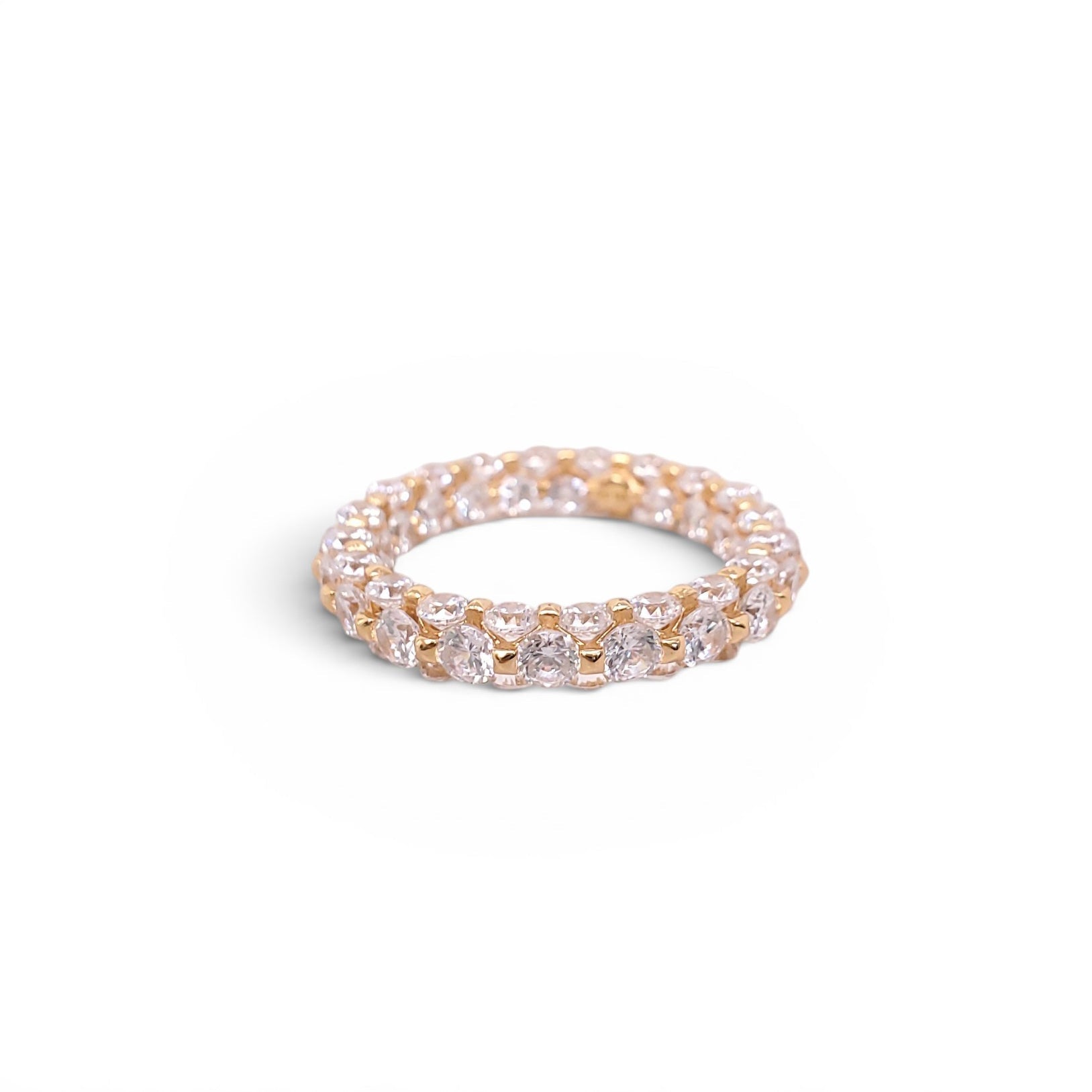GALLERIA ARMADORO CUBIC ZIRCONIA AND STERLING SILVER RING - SIZE 7.75