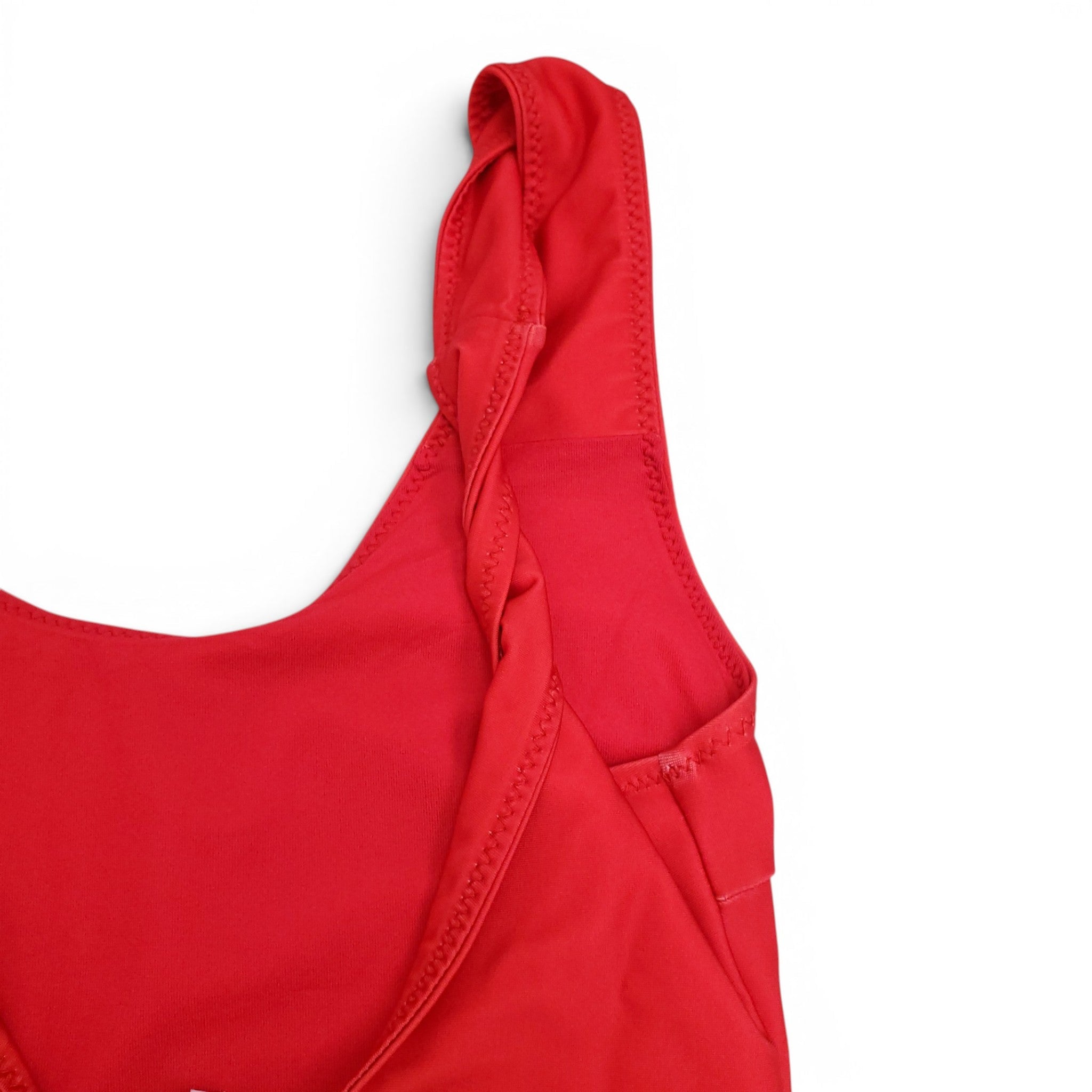 GANNI RED SMILEY-FACE ONE-PIECE SWIMSUIT - SIZE 32