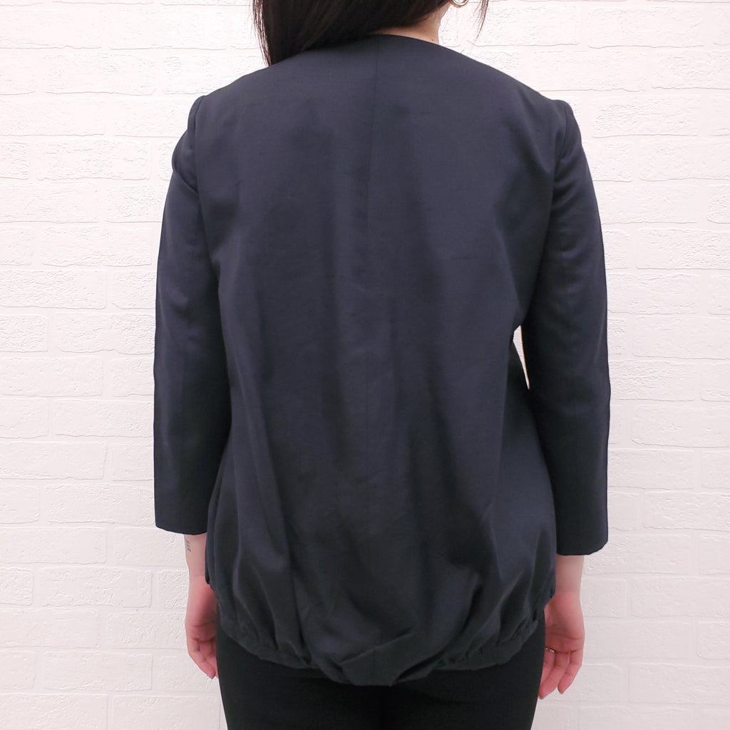 GIAMBATTISTA VALLI BLACK PEPLUM JACKET - SIZE 38