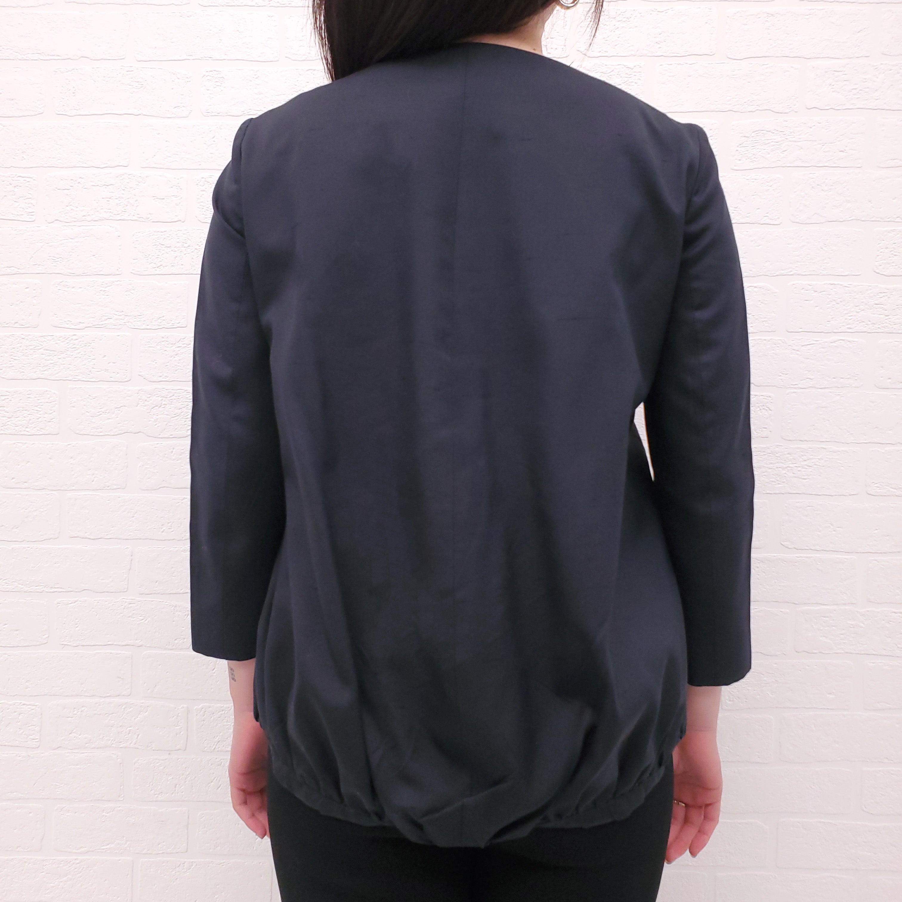 GIAMBATTISTA VALLI BLACK PEPLUM JACKET - SIZE 38