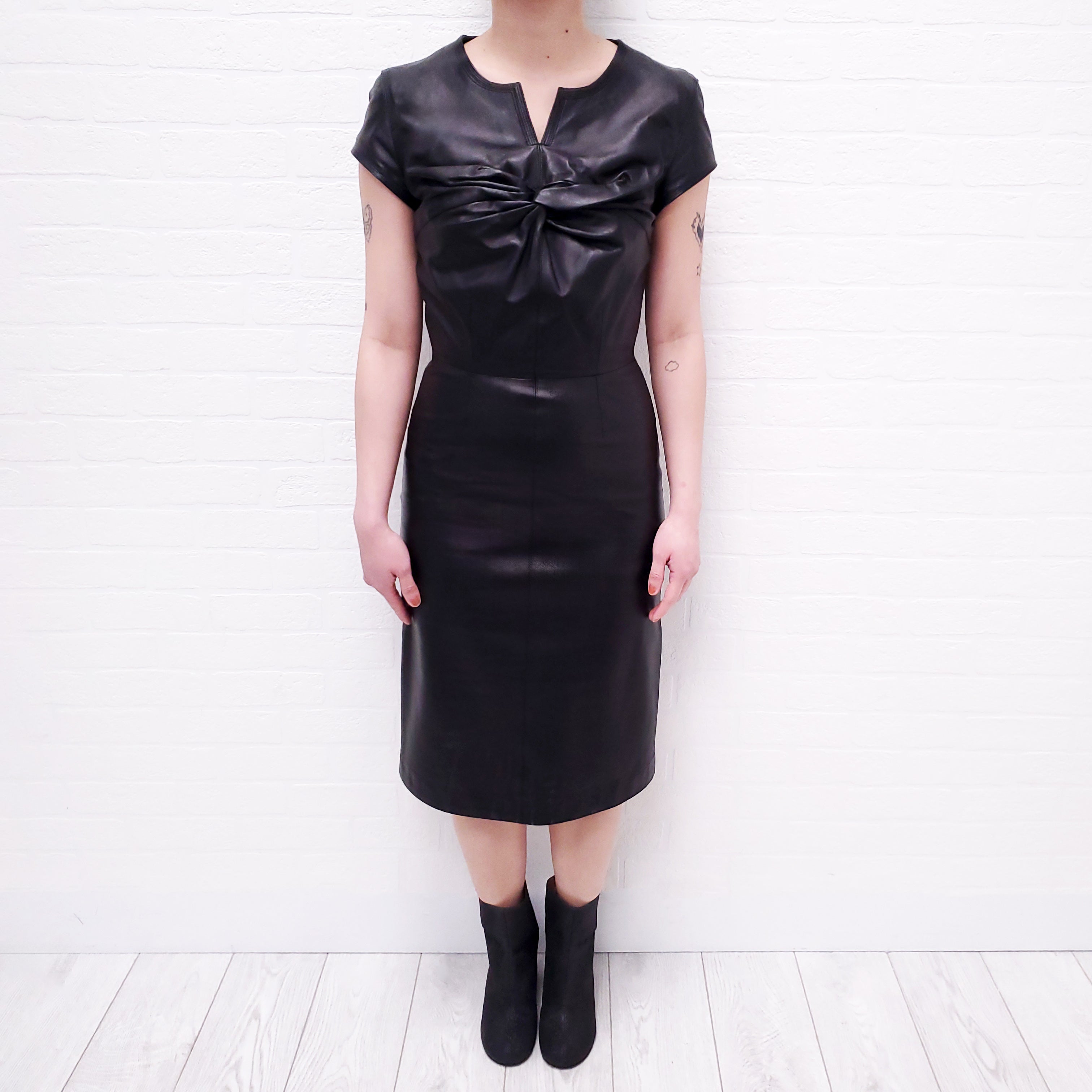 GIANFRANCO FERRE LEATHER DRESS - SIZE 38
