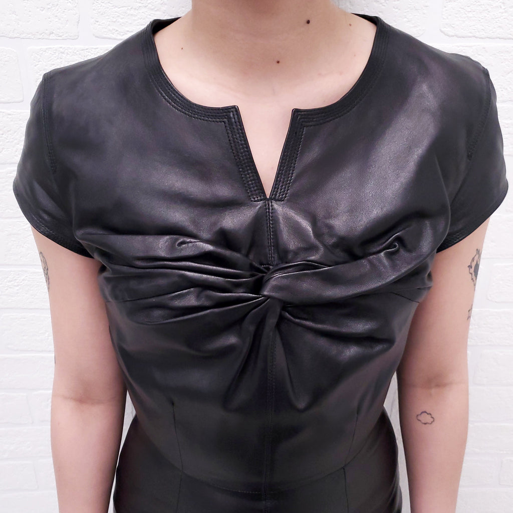 GIANFRANCO FERRE LEATHER DRESS - SIZE 38