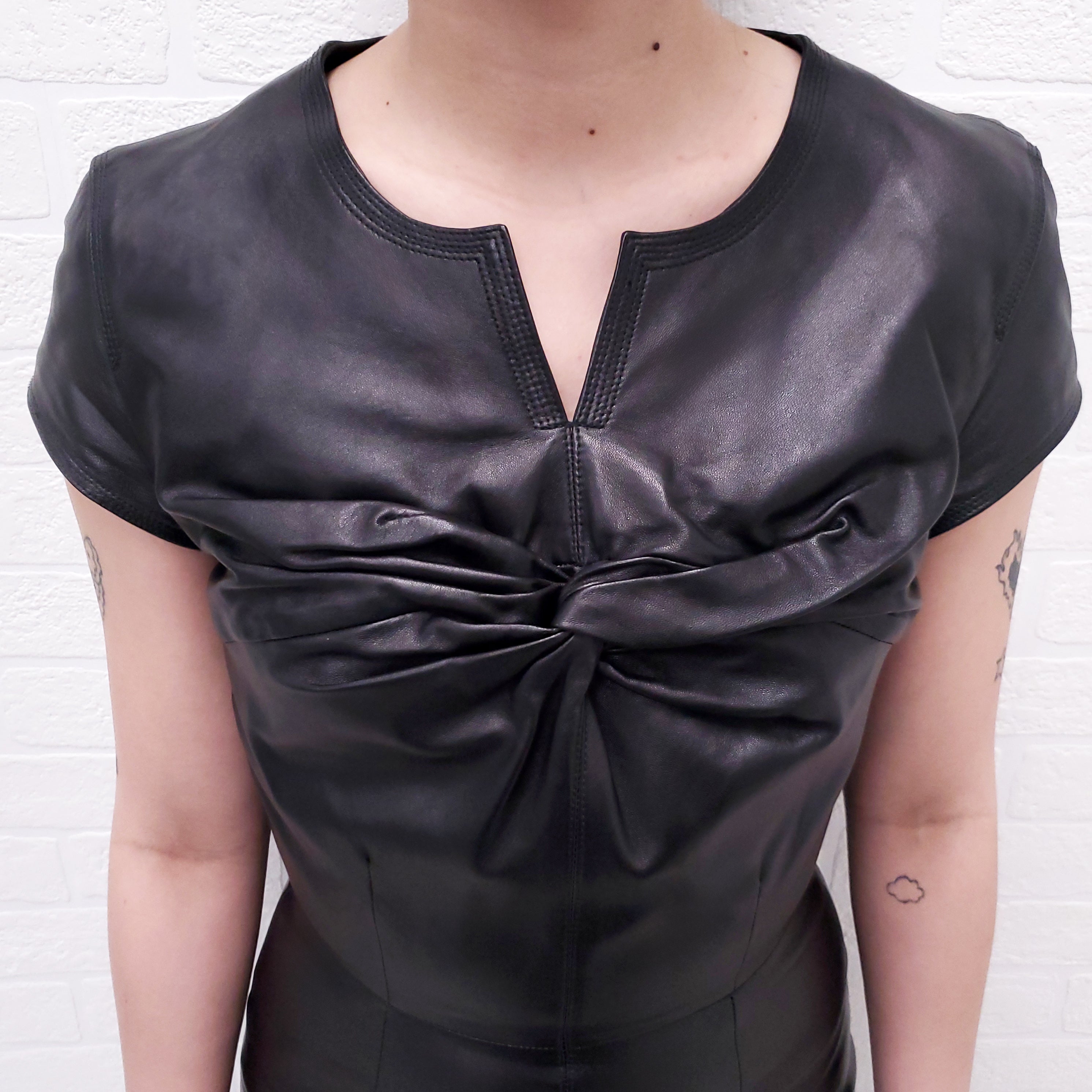 GIANFRANCO FERRE LEATHER DRESS - SIZE 38