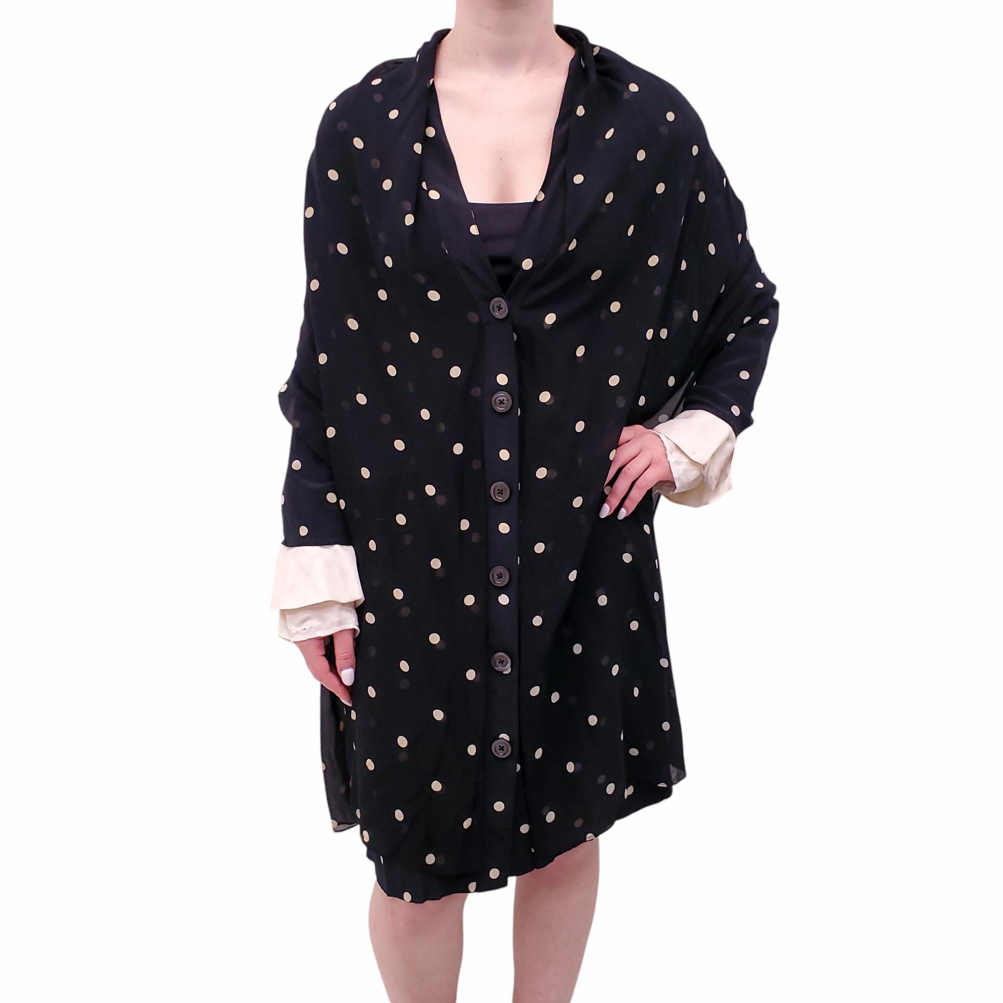 GIANFRANCO FERRE POLKA DOT CARDIGAN - SIZE L