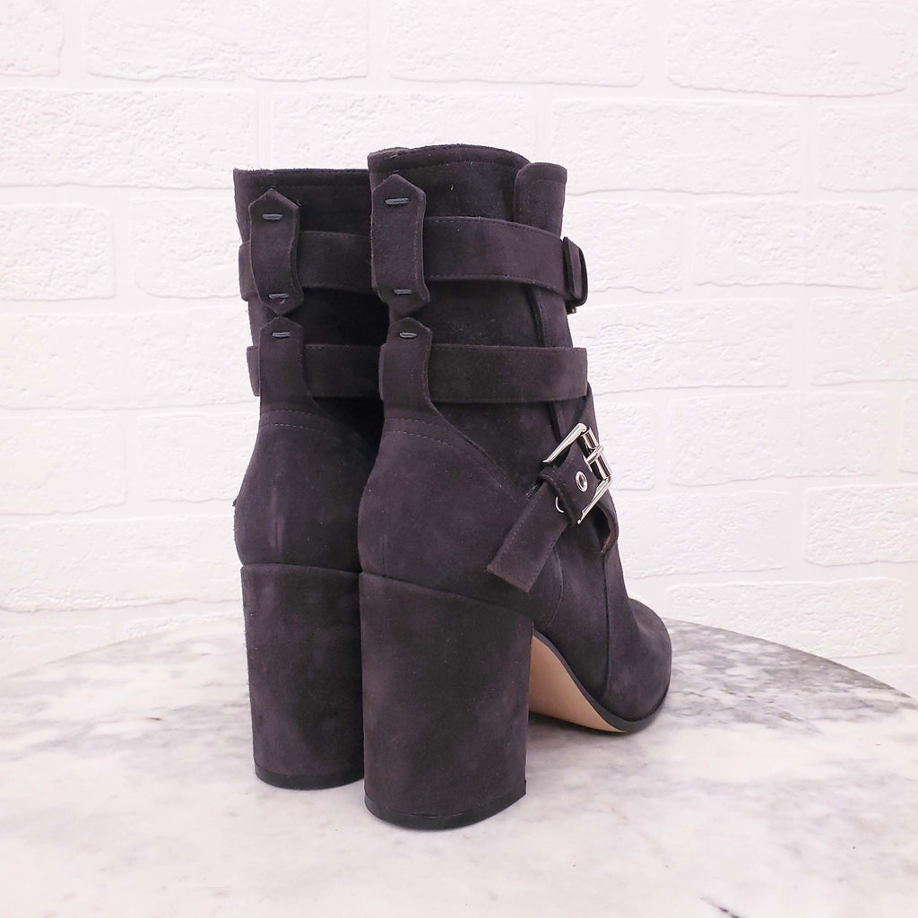 GIANVITO ROSSI GREY SUEDE BOOTIES - SIZE 36.5