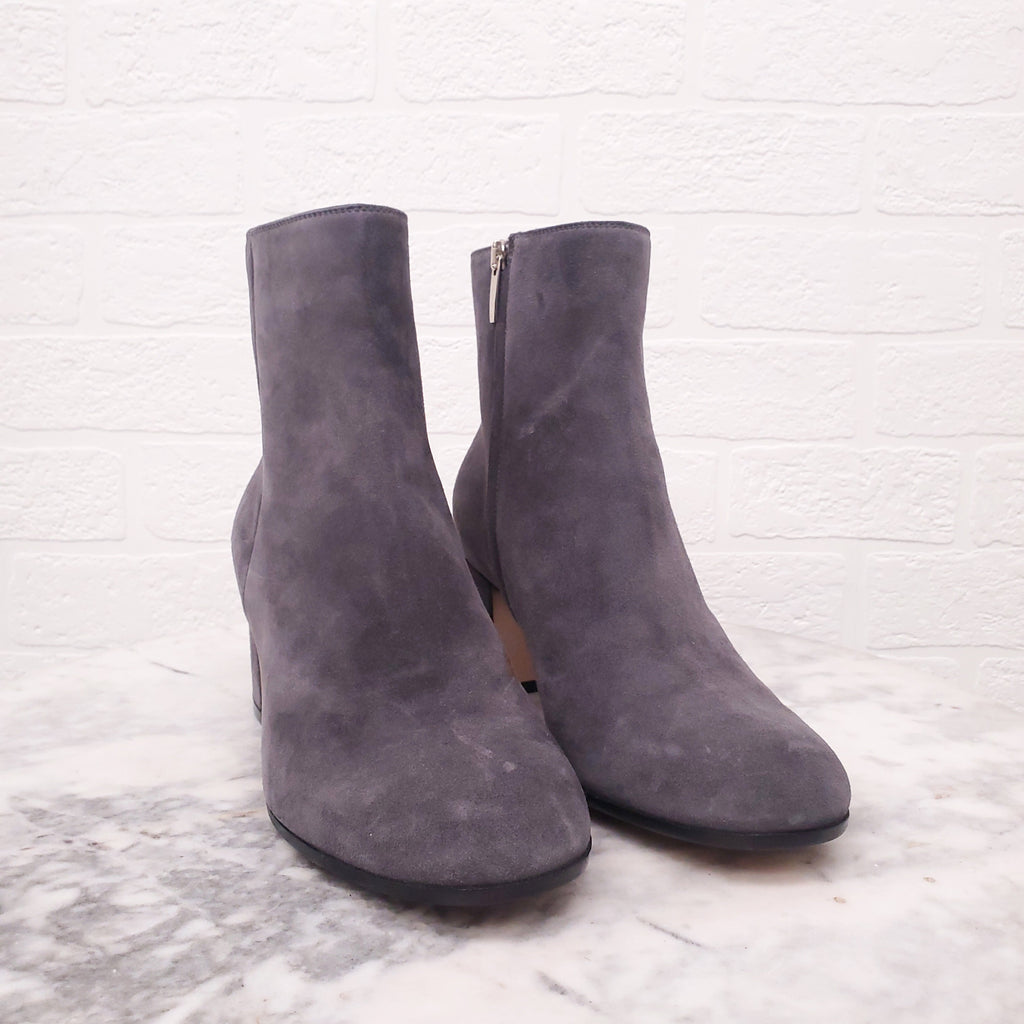 GIANVITO ROSSI GREY SUEDE BOOTIES - SIZE 39