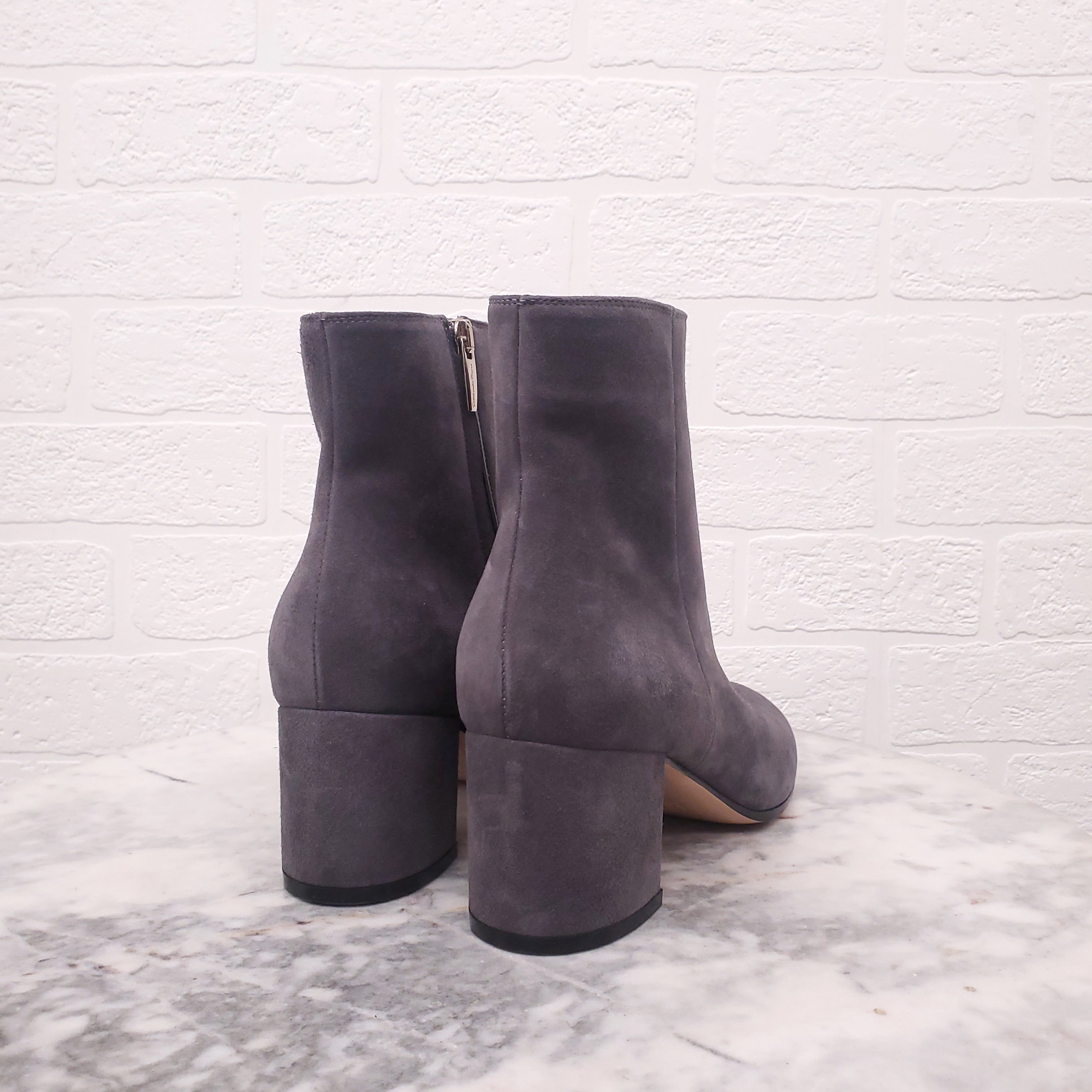 GIANVITO ROSSI GREY SUEDE BOOTIES - SIZE 39