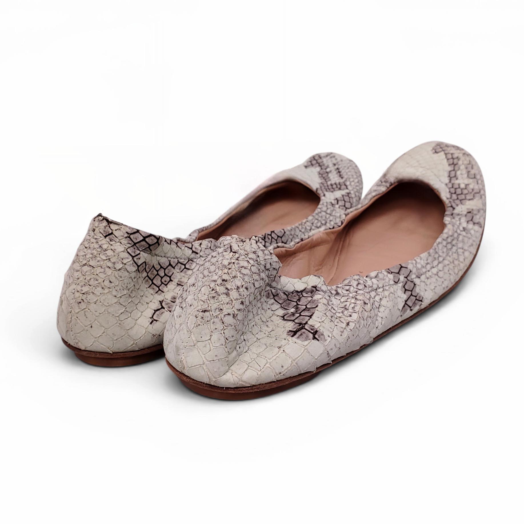 GIUSEPPE ZANOTTI SNAKESKIN FLATS - SIZE 9.5
