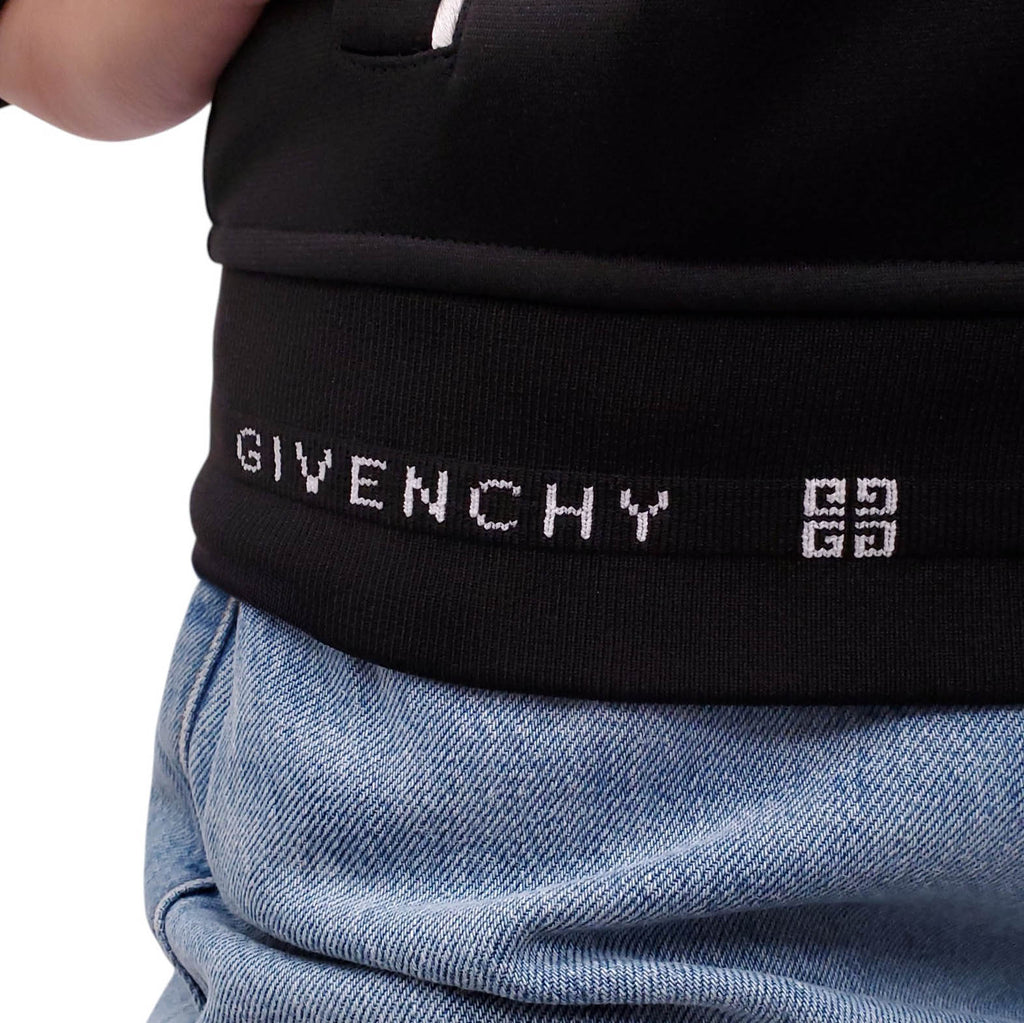 GIVENCHY BLACK TRACK JACKET WITH LOGO DETAIL - SIZE 36