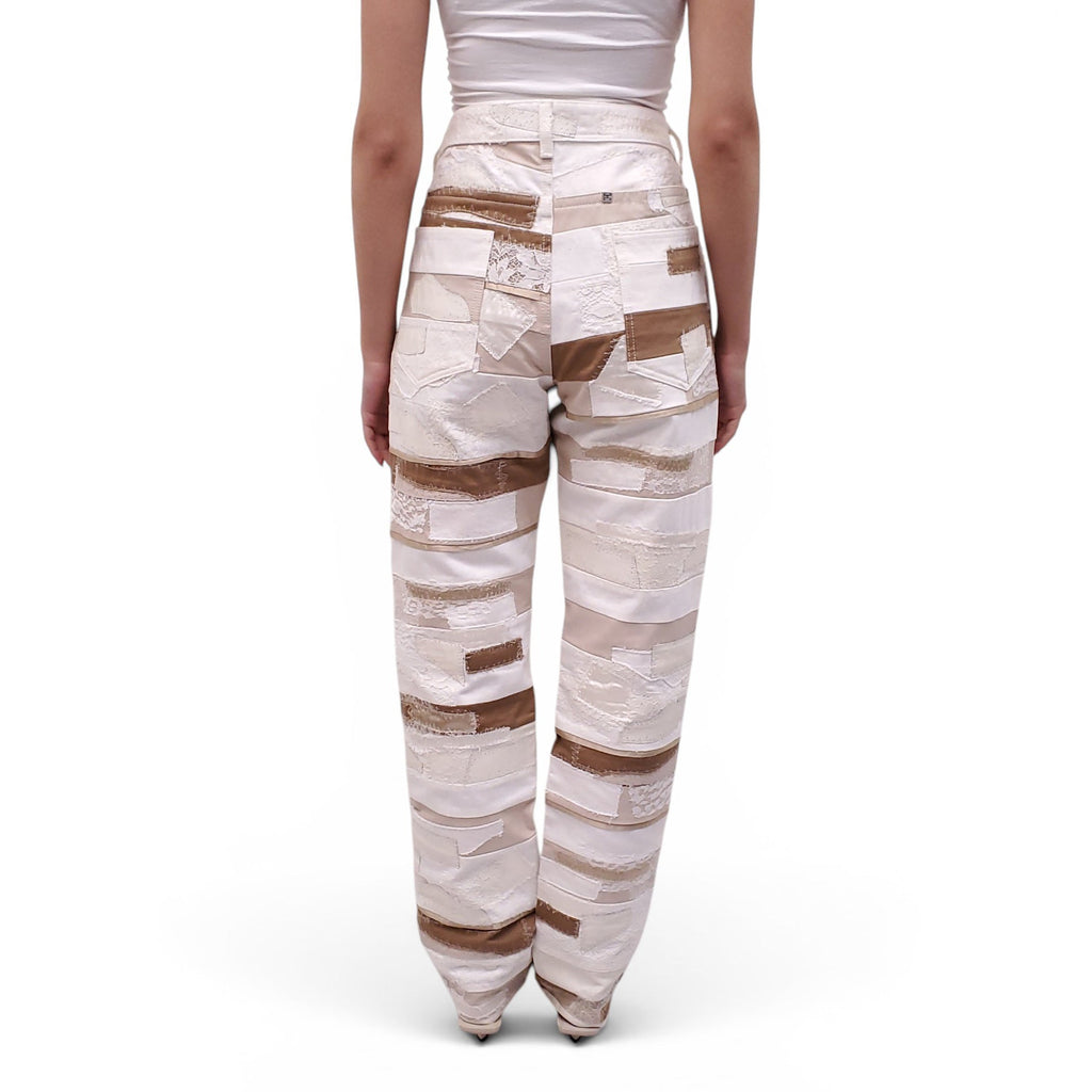 GIVENCHY CREAM PATCHWORK JEANS - MEN'S SIZE 34