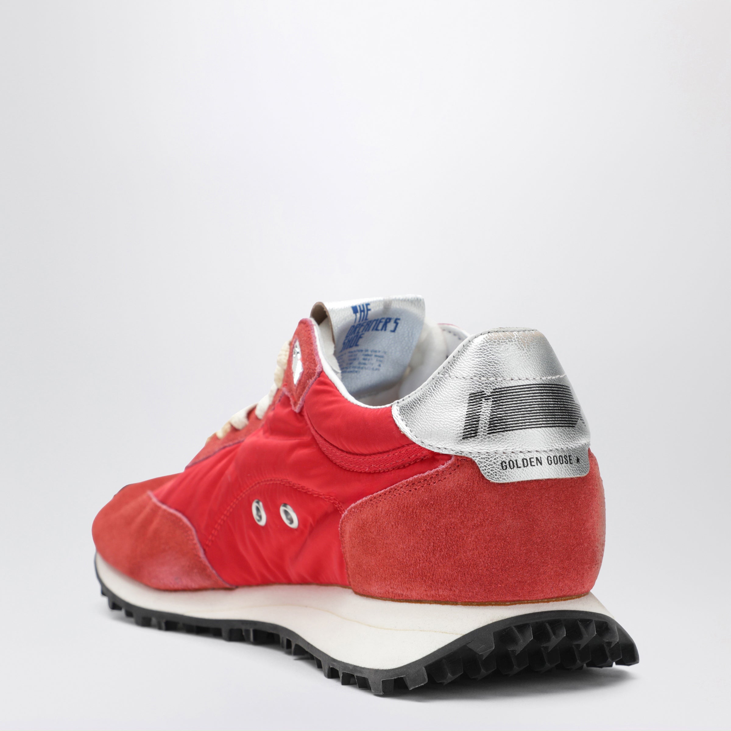 Golden Goose Red/Silver Marathon Sneakers In Nylon And Suede Men