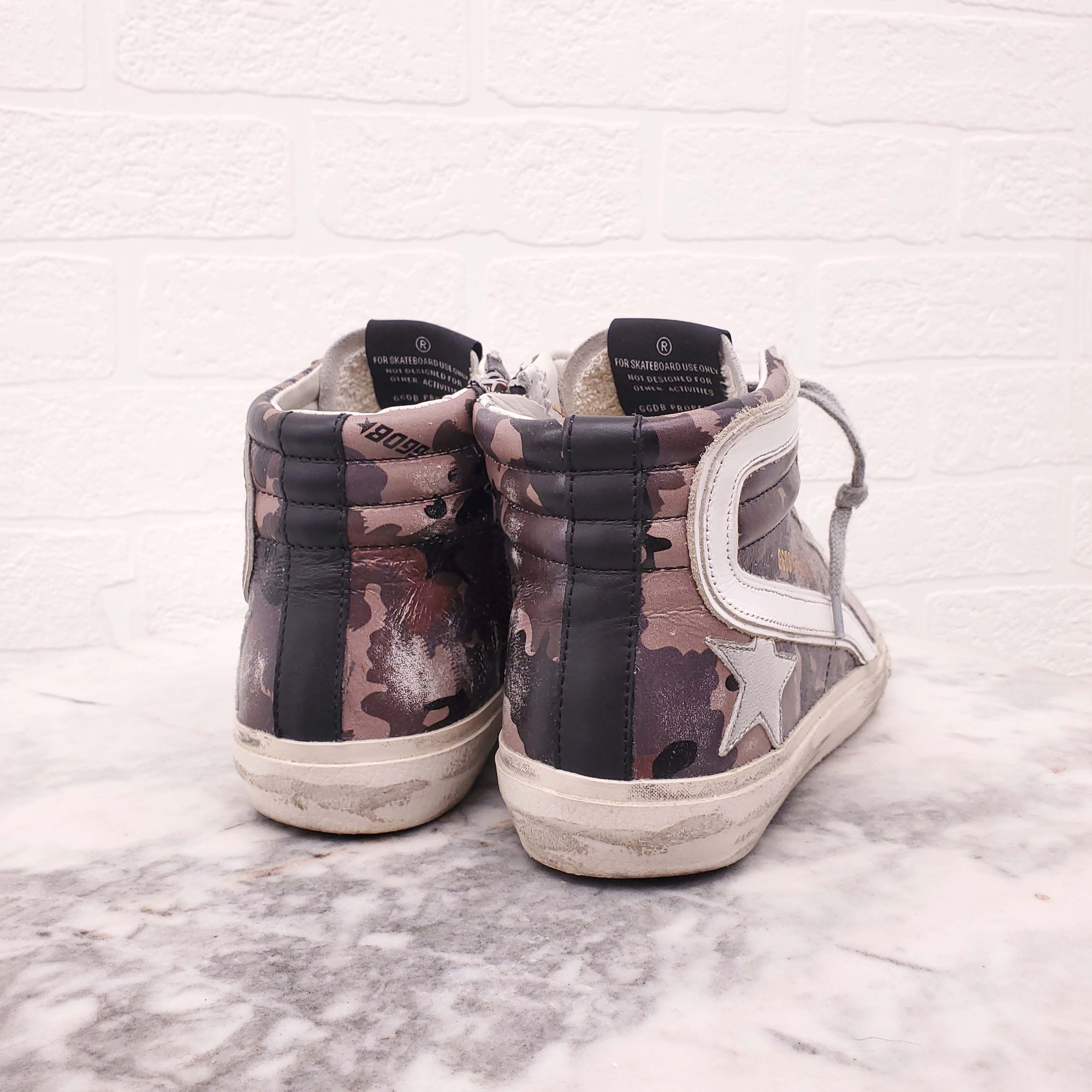 GOLDEN GOOSE CAMO 'SLIDE' SNEAKERS - SIZE 36
