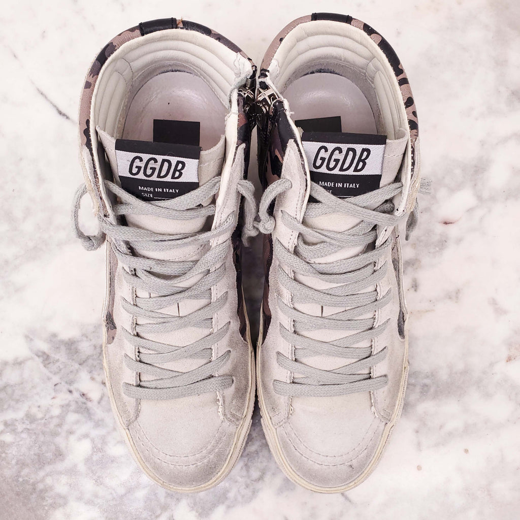 GOLDEN GOOSE CAMO 'SLIDE' SNEAKERS - SIZE 36