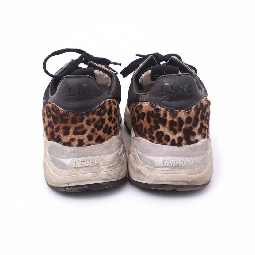 GOLDEN GOOSE LEOPARD AND BLACK RUNNING SHOES - SIZE 39