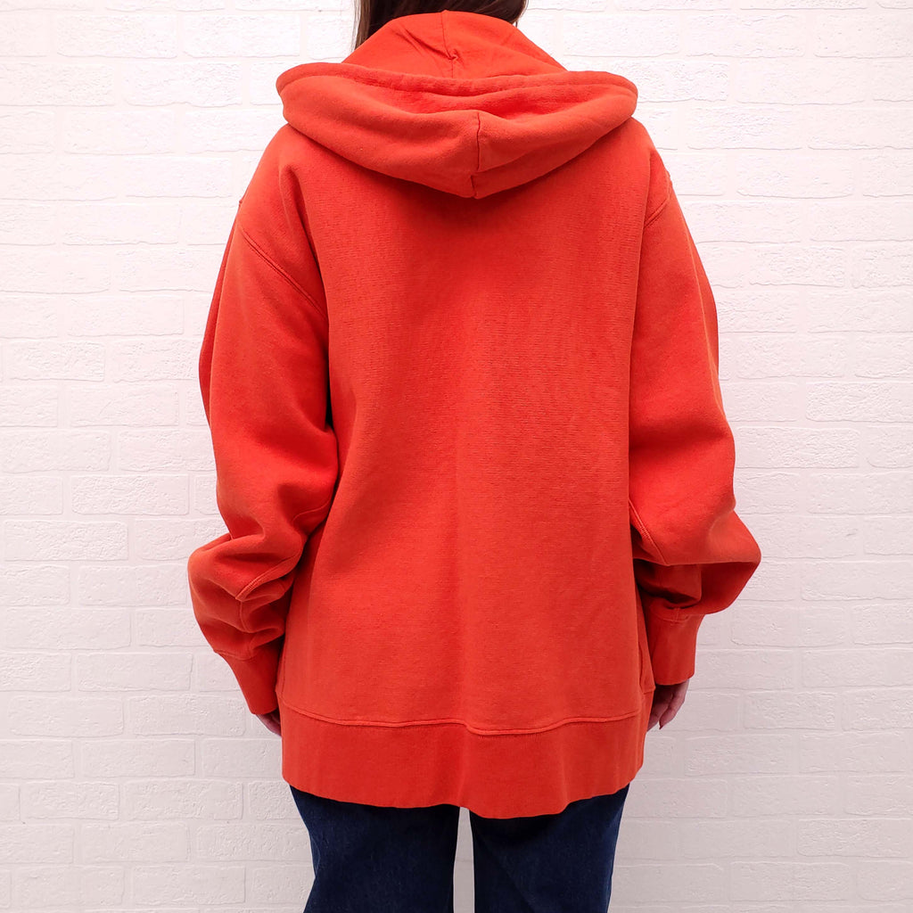 GOLDEN GOOSE ORANGE WOMENS GRAPHIC ZIP UP HOODIE - SIZE S