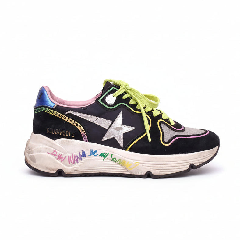 GOLDEN GOOSE RAINBOW RUNNING SHOES - SIZE 38