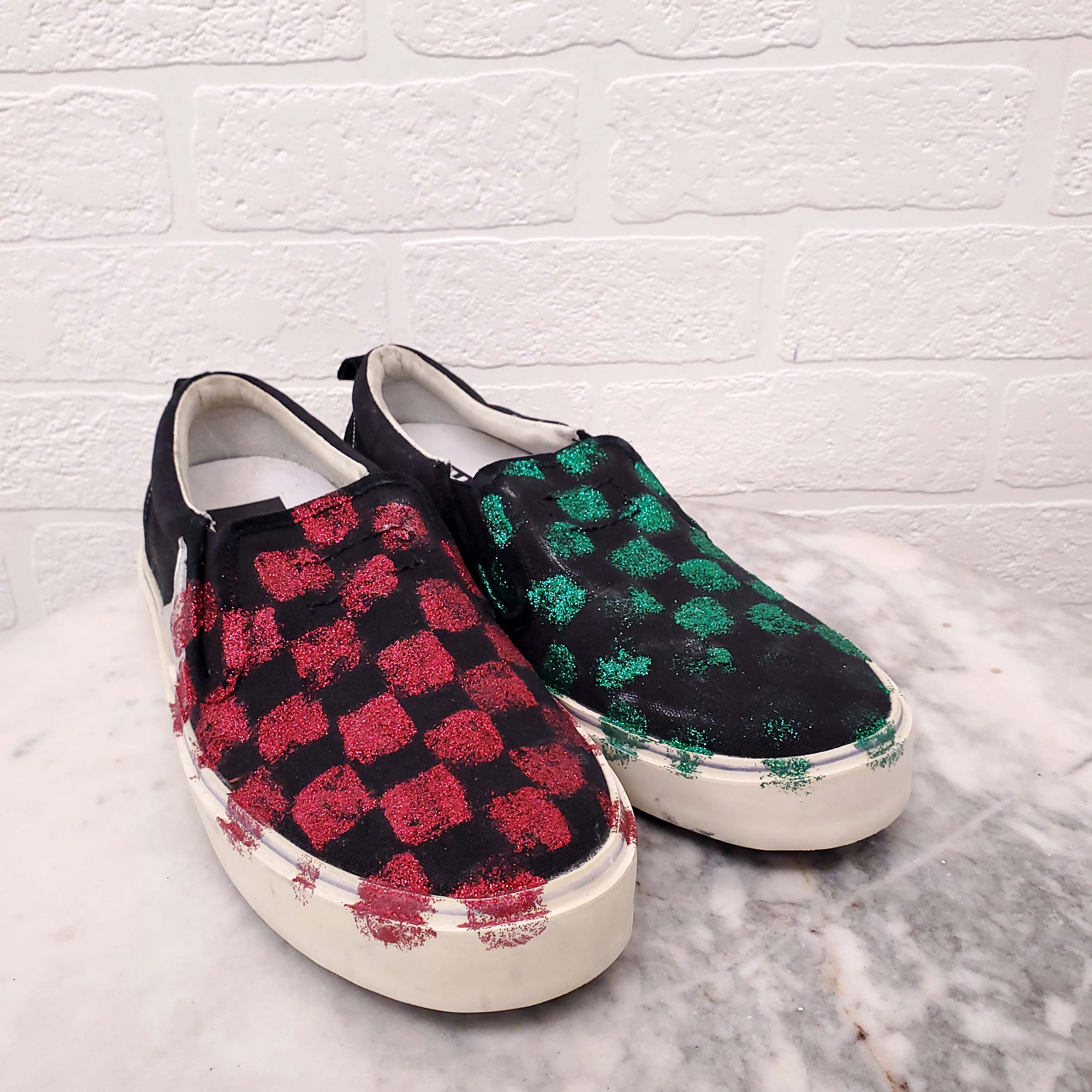 GOLDEN GOOSE RED AND GREEN HANAMI SNEAKERS - SIZE 39