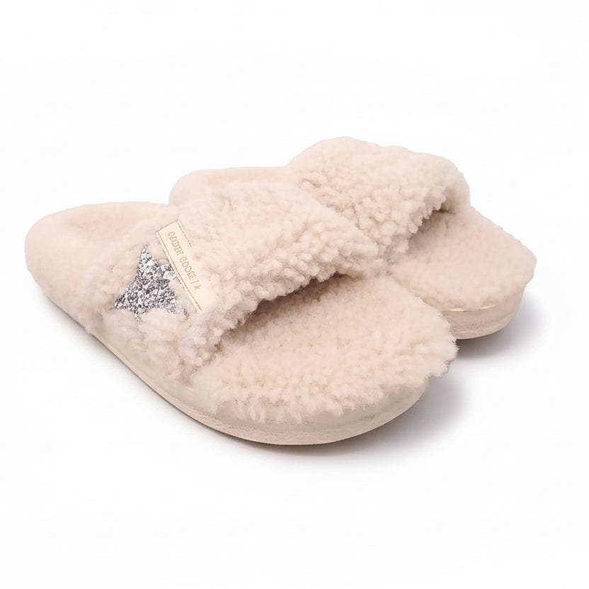 GOLDEN GOOSE SHEARLING SLIDES - SIZE 39