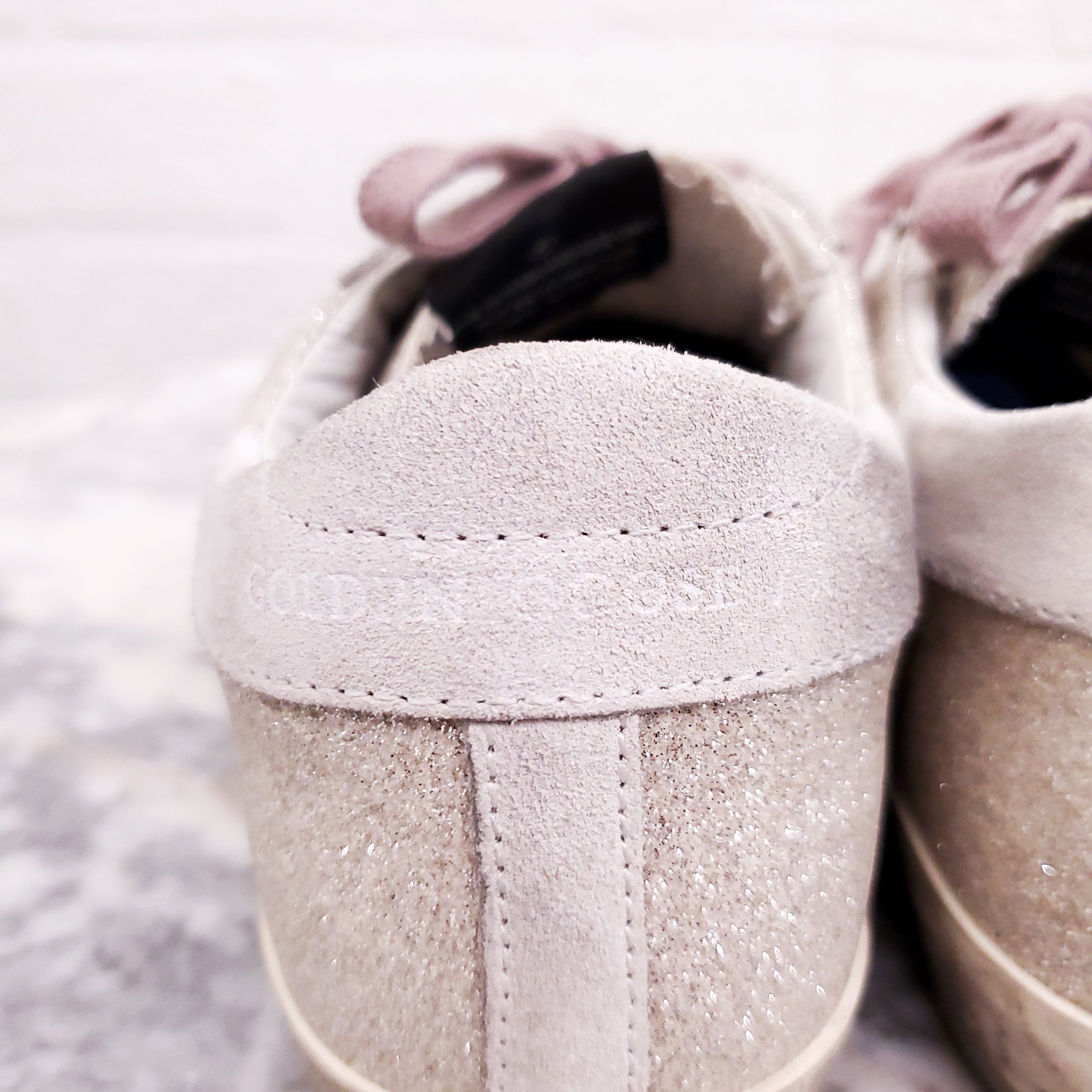 GOLDEN GOOSE SILVER GLITTER 'SUPERSTAR' SNEAKERS - SIZE 34