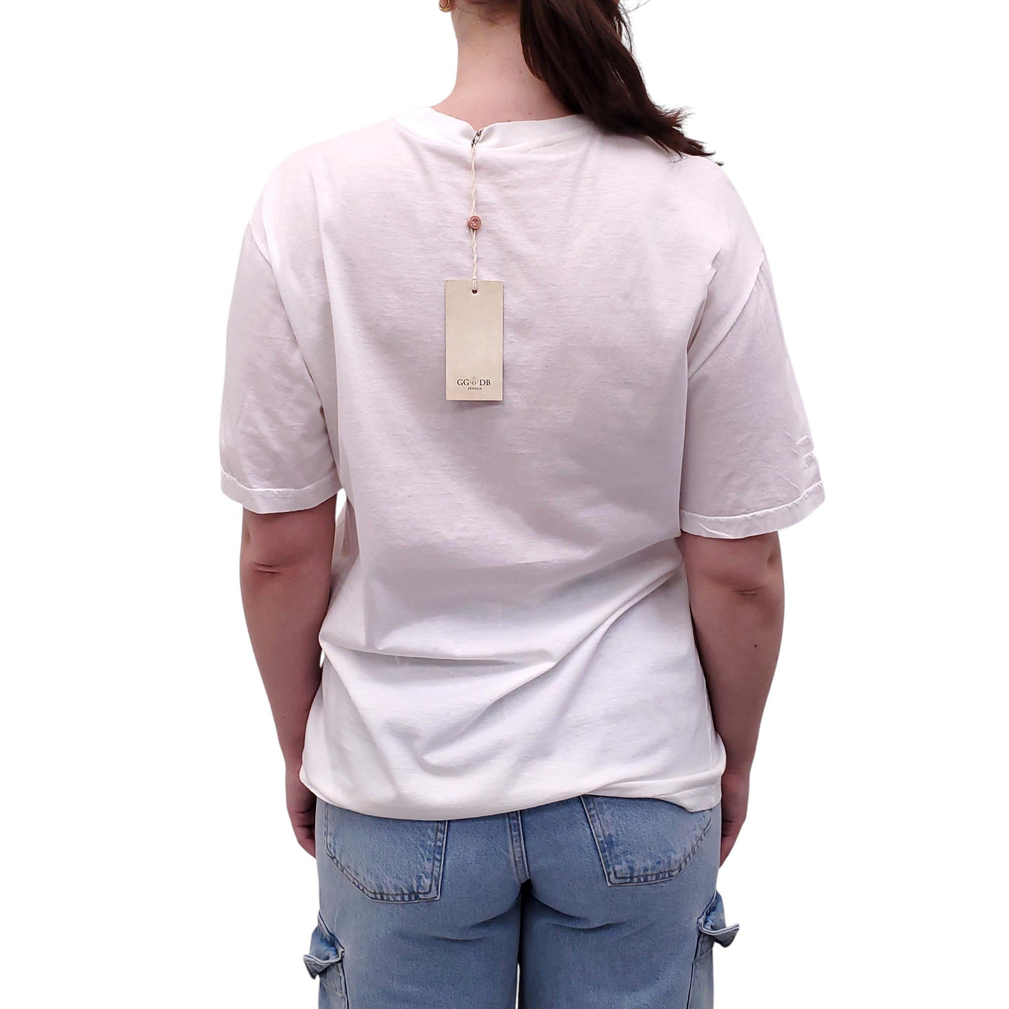 GOLDEN GOOSE WHITE LOGO T-SHIRT - SIZE M