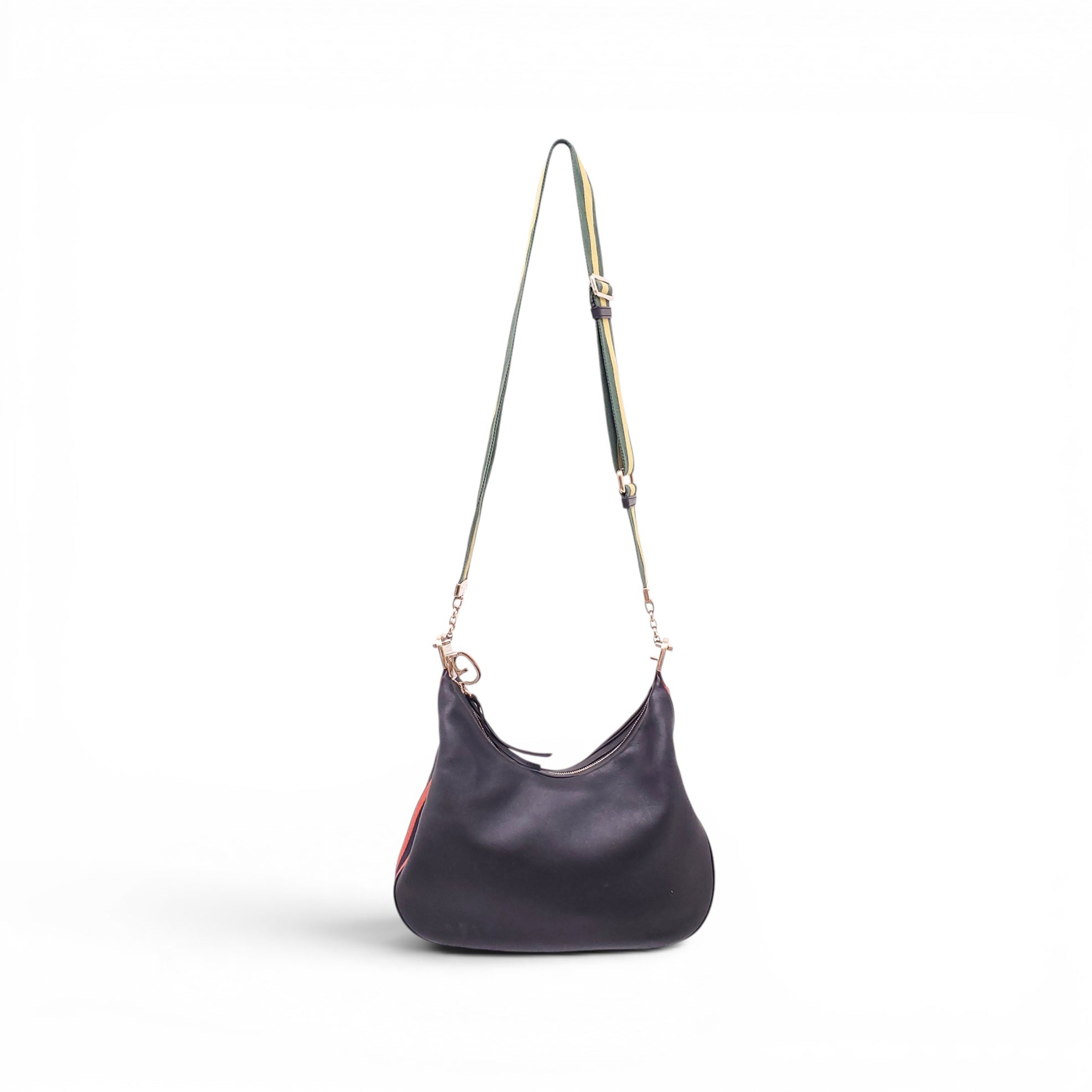 GUCCI BLACK ATTACHE SMALL LEATHER SHOULDER BAG