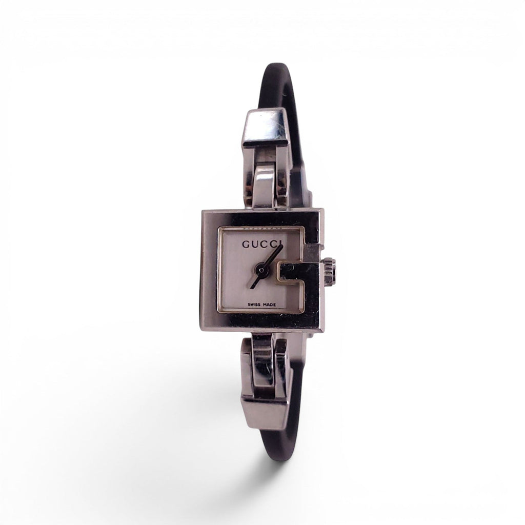 GUCCI BLACK THIN BAND GG LOGO WATCH