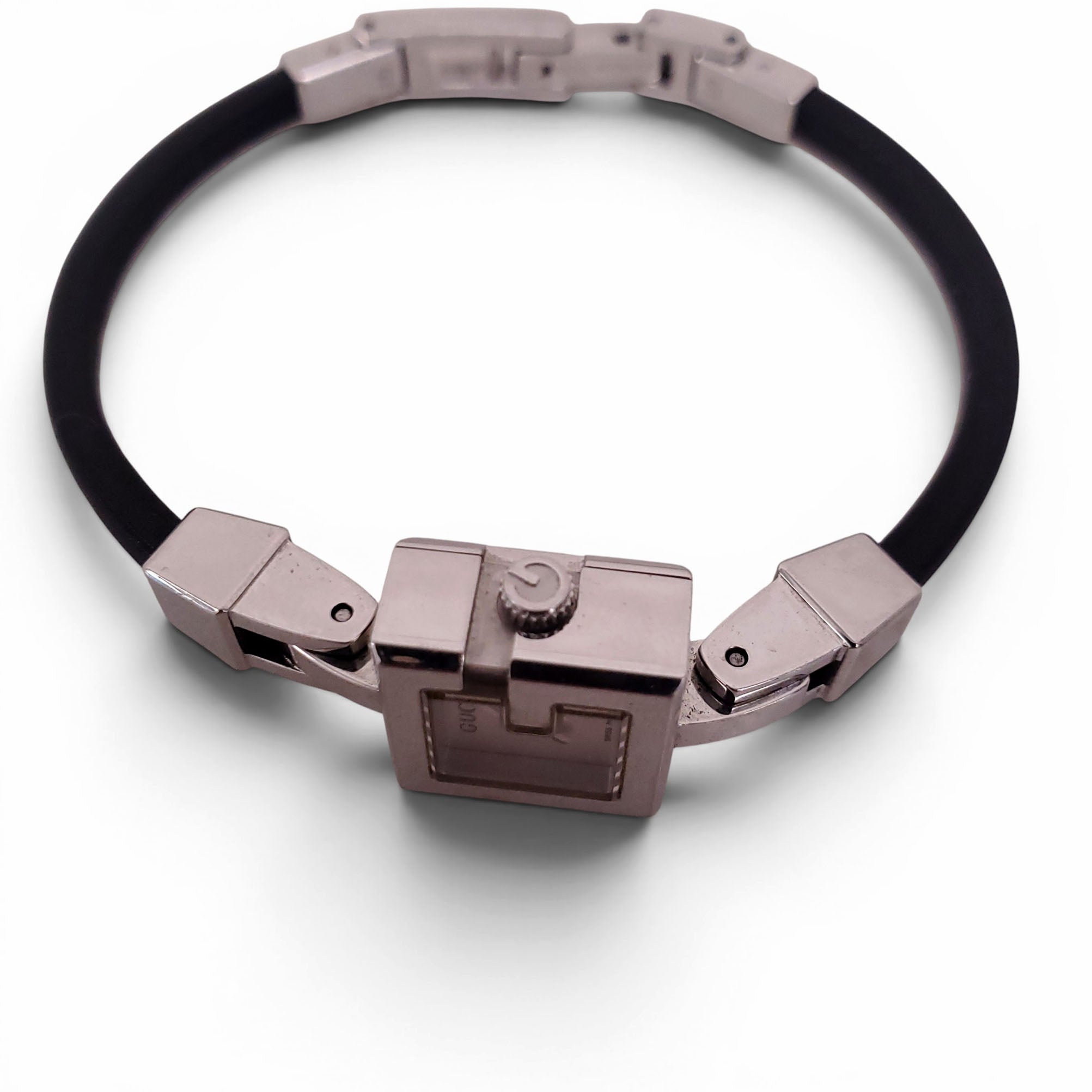 GUCCI BLACK THIN BAND GG LOGO WATCH