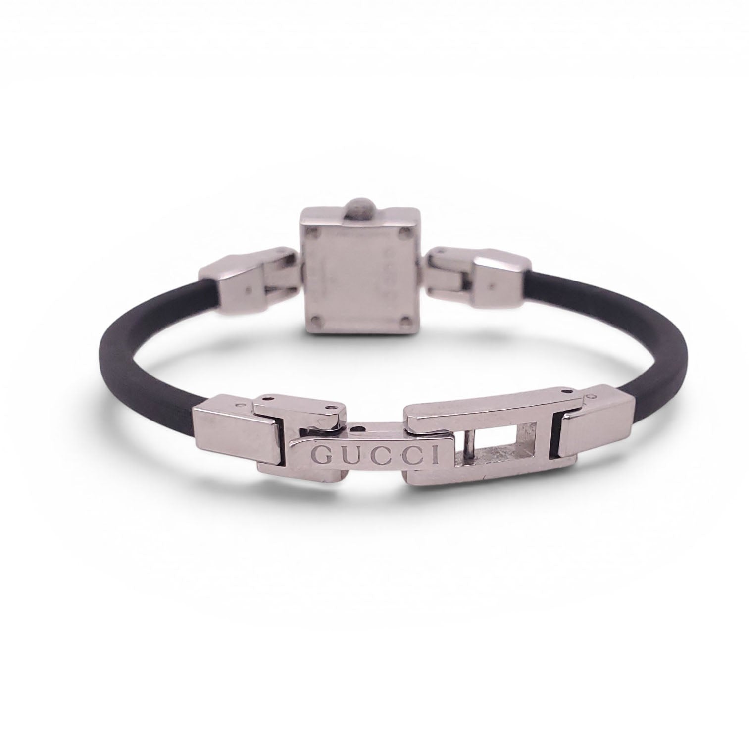 GUCCI BLACK THIN BAND GG LOGO WATCH