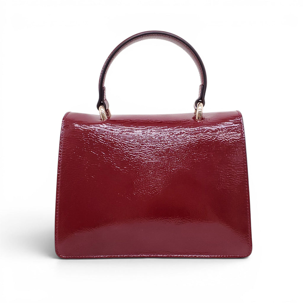 GUCCI BURGUNDY PATENT SHOULDER BAG