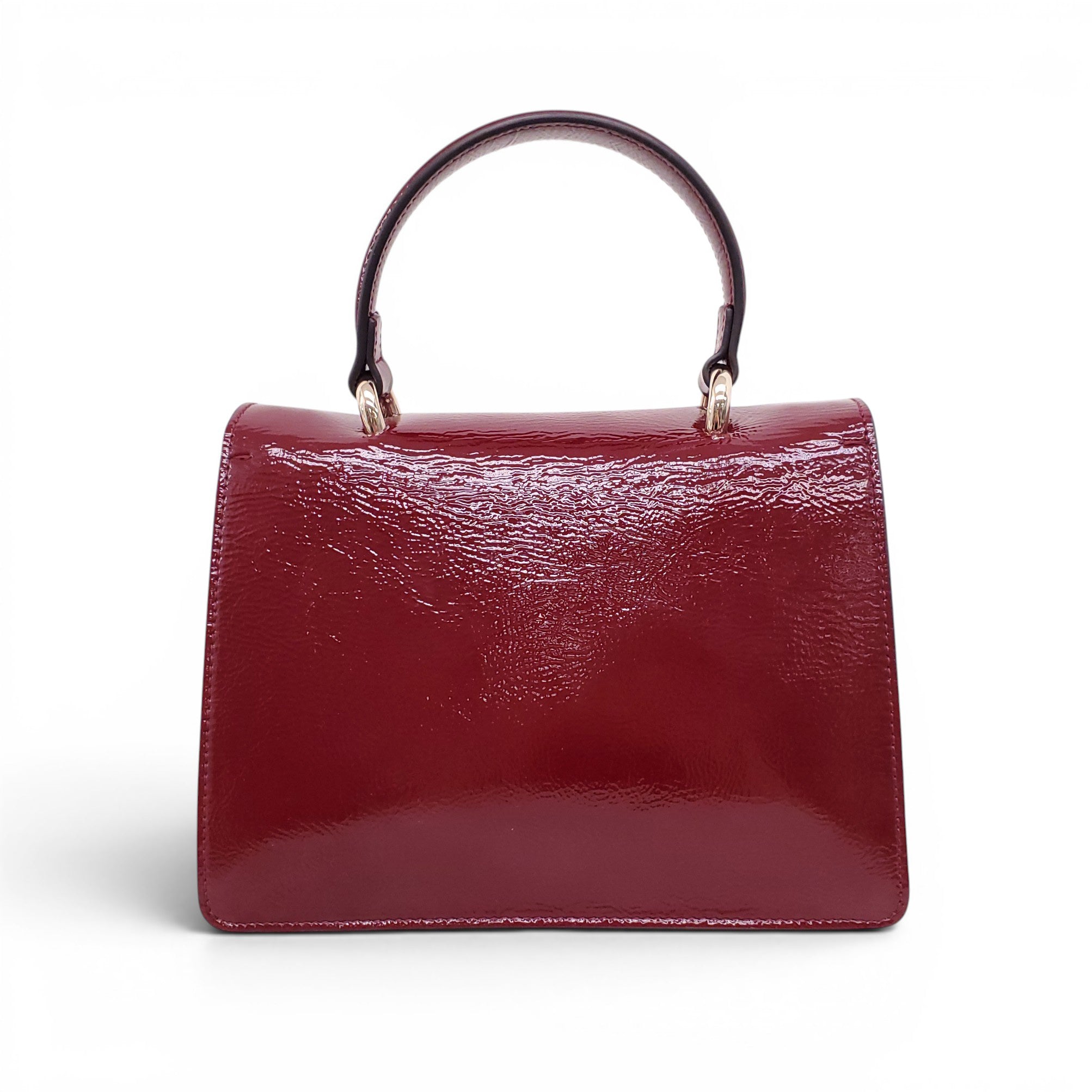 GUCCI BURGUNDY PATENT SHOULDER BAG