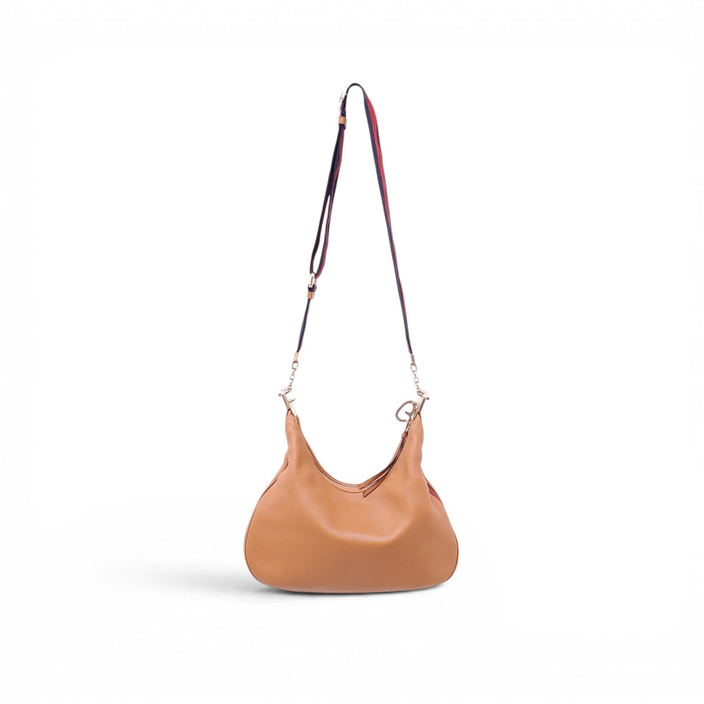 GUCCI CARAMEL ATTACHE SMALL LEATHER SHOULDER BAG