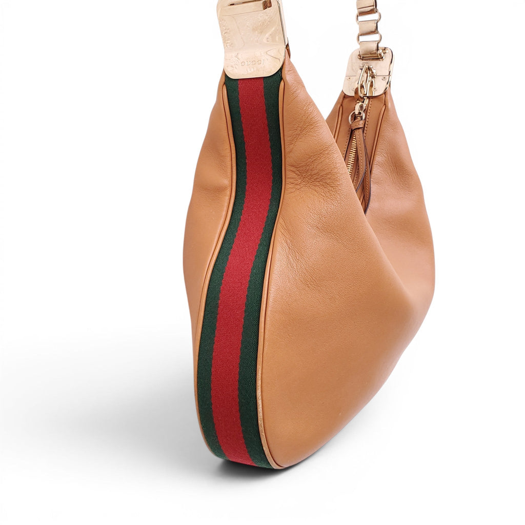 GUCCI CARAMEL ATTACHE SMALL LEATHER SHOULDER BAG