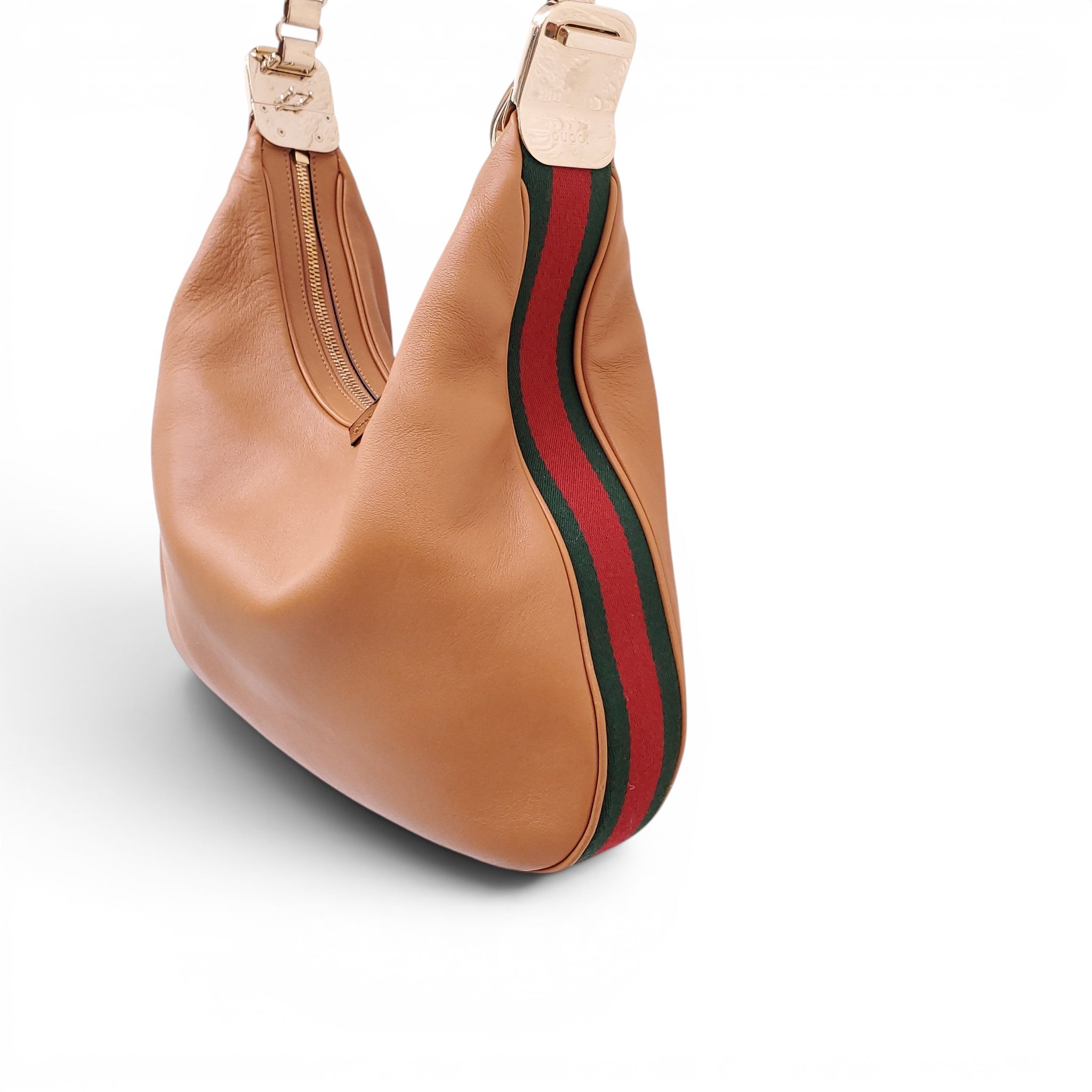 GUCCI CARAMEL ATTACHE SMALL LEATHER SHOULDER BAG