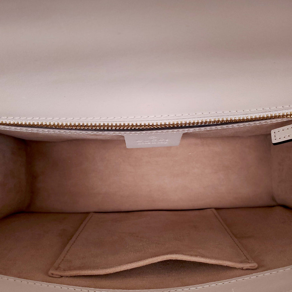 GUCCI CREAM LEATHER SYLVIE BAG