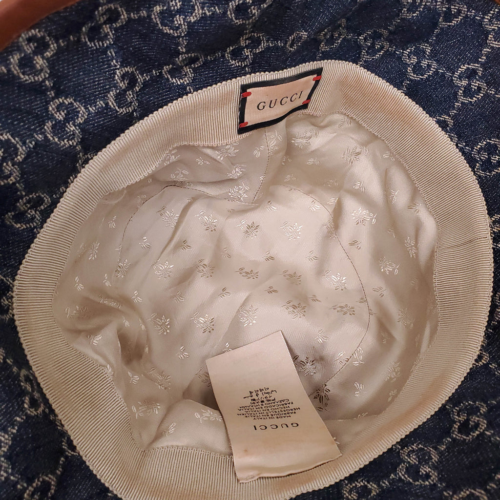 GUCCI DENIM BUCKET HAT - SIZE L