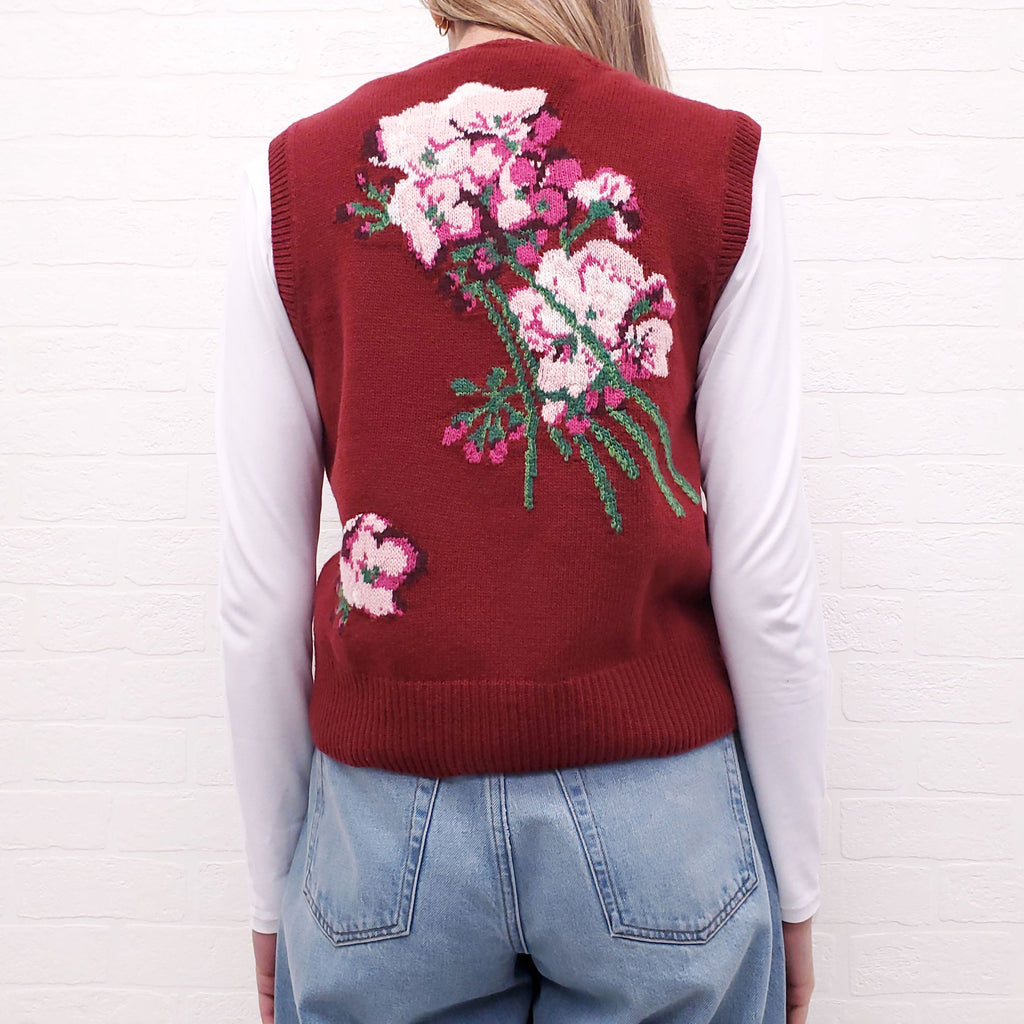GUCCI FLORAL SWEATER VEST - SIZE L