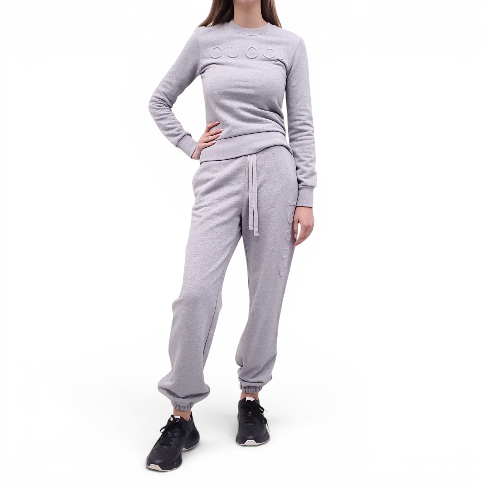 GUCCI GREY LOGO SWEATSUIT - SIZE XXS/XS