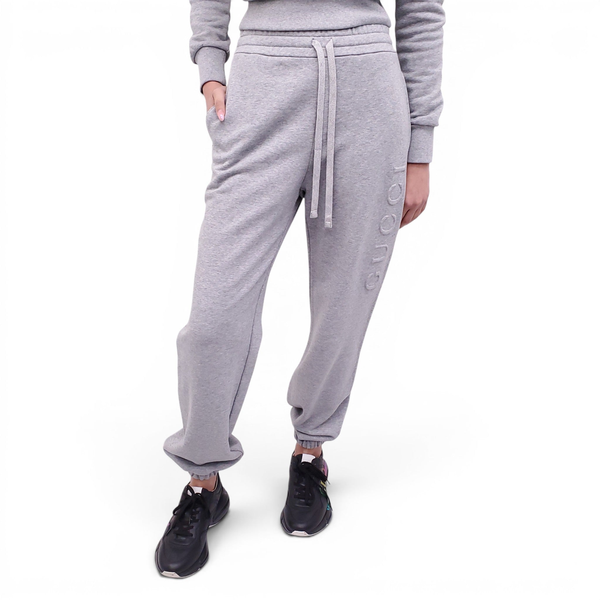 GUCCI GREY LOGO SWEATSUIT - SIZE XXS/XS