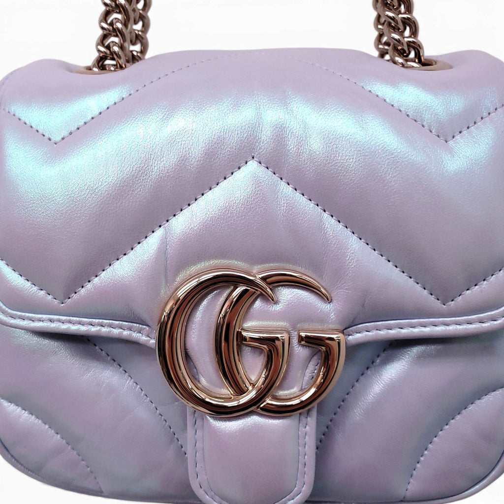 GUCCI IRIDESCENT GG MARMONT MINI SHOULDER BAG