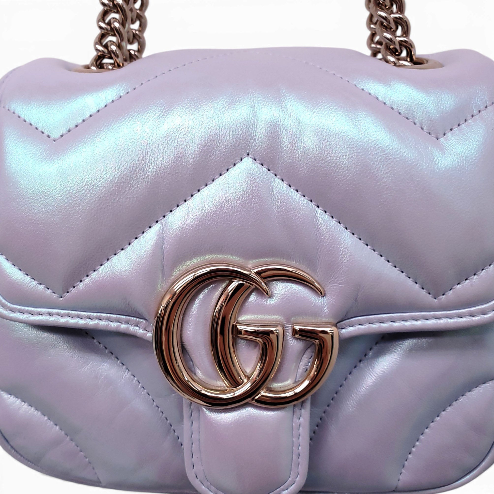 GUCCI IRIDESCENT GG MARMONT MINI SHOULDER BAG