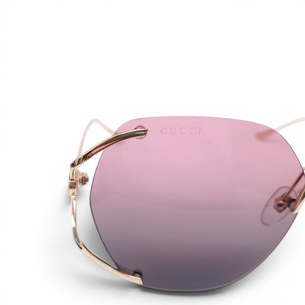 GUCCI PURPLE LENS OMBRE SUNGLASSES WITH GOLD HARDWARE