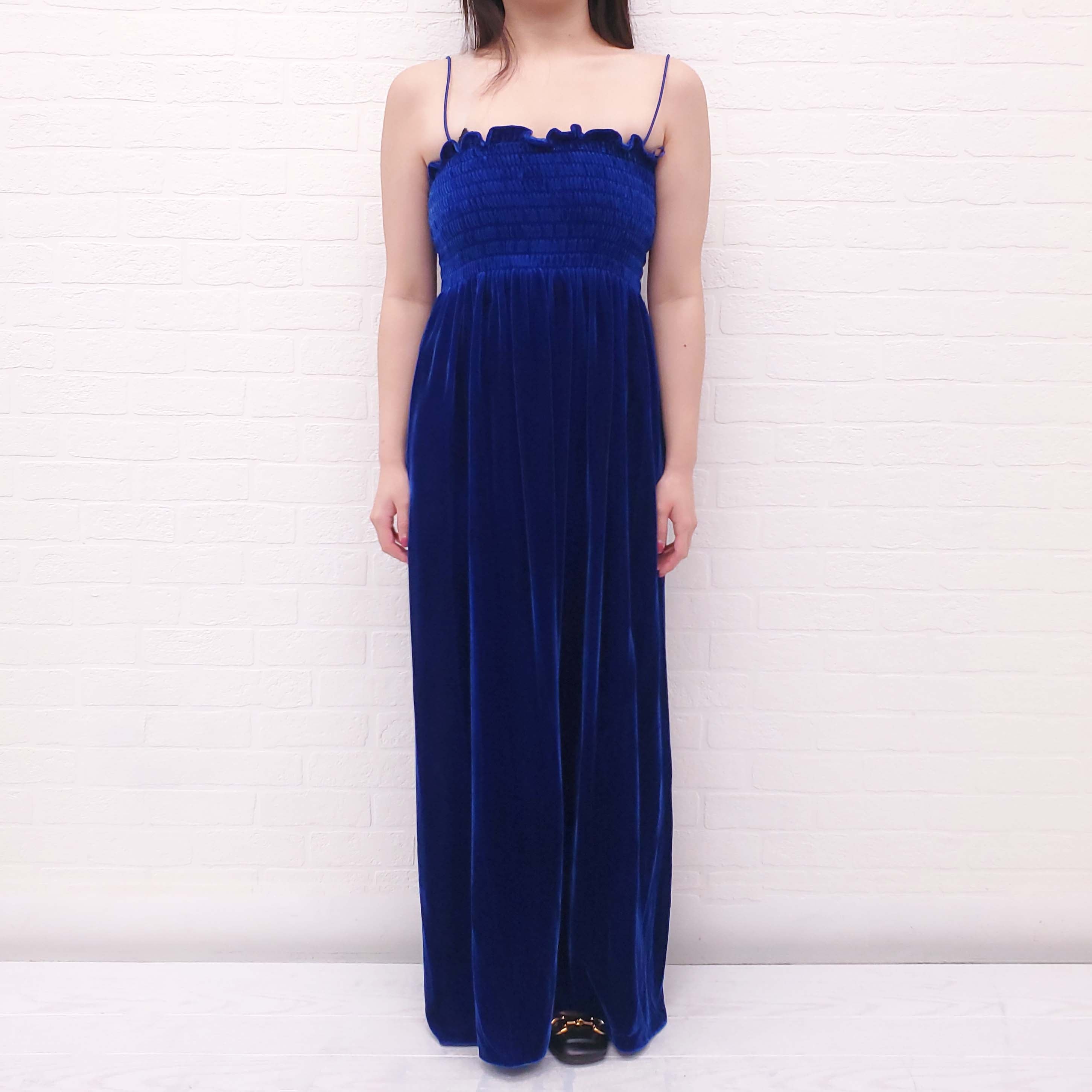 GUCCI ROYAL BLUE VELVET GOWN - SIZE 42