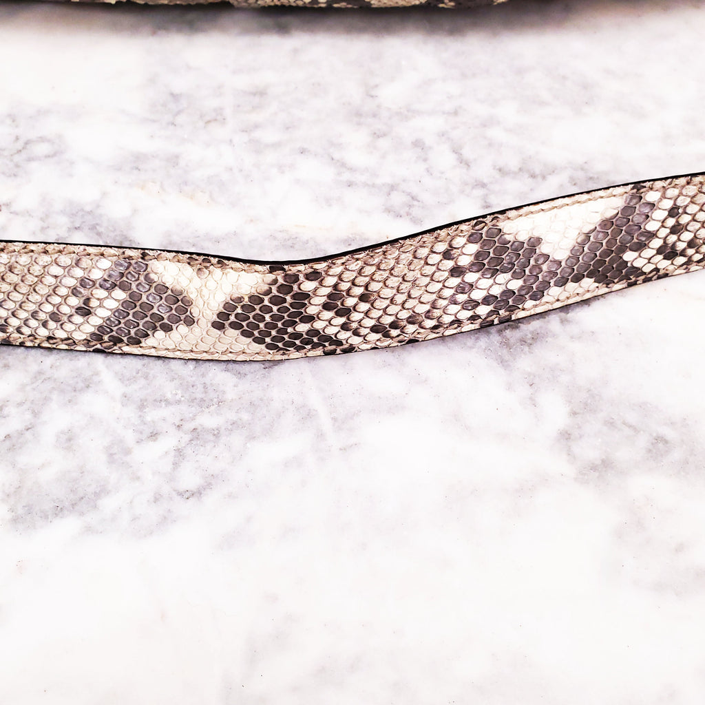GUCCI SNAKESKIN HANDBAG WITH BAMBOO HANDLE