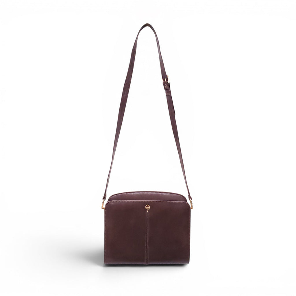 GUCCI VINTAGE BROWN LEATHER CROSSBODY BAG