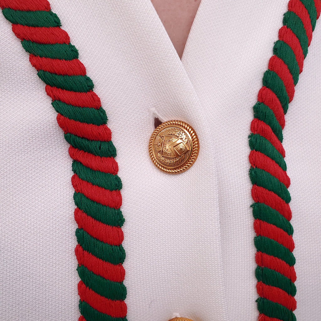 GUCCI WHITE DRESS WITH RED AND GREEN LOGO - SIZE XS
