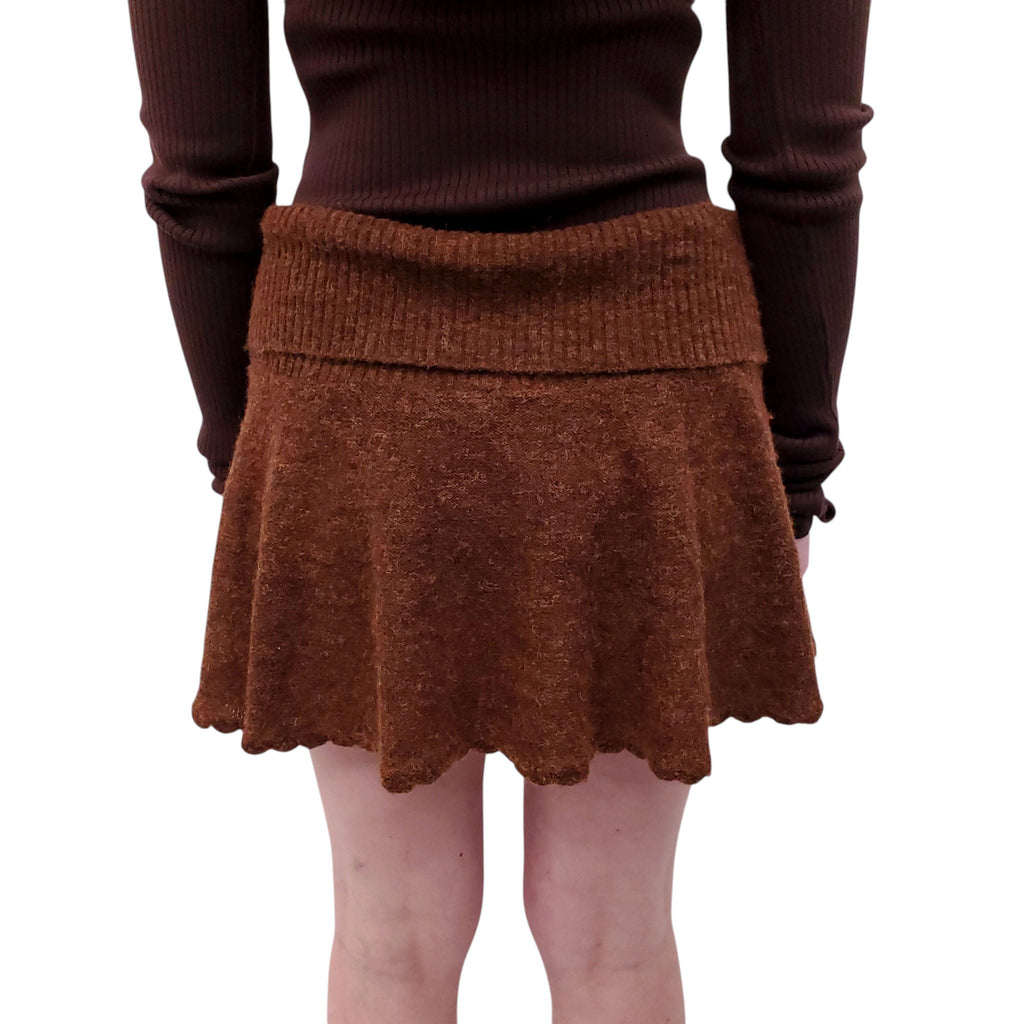 GUIZIO BROWN KNIT SKIRT - SIZE XL