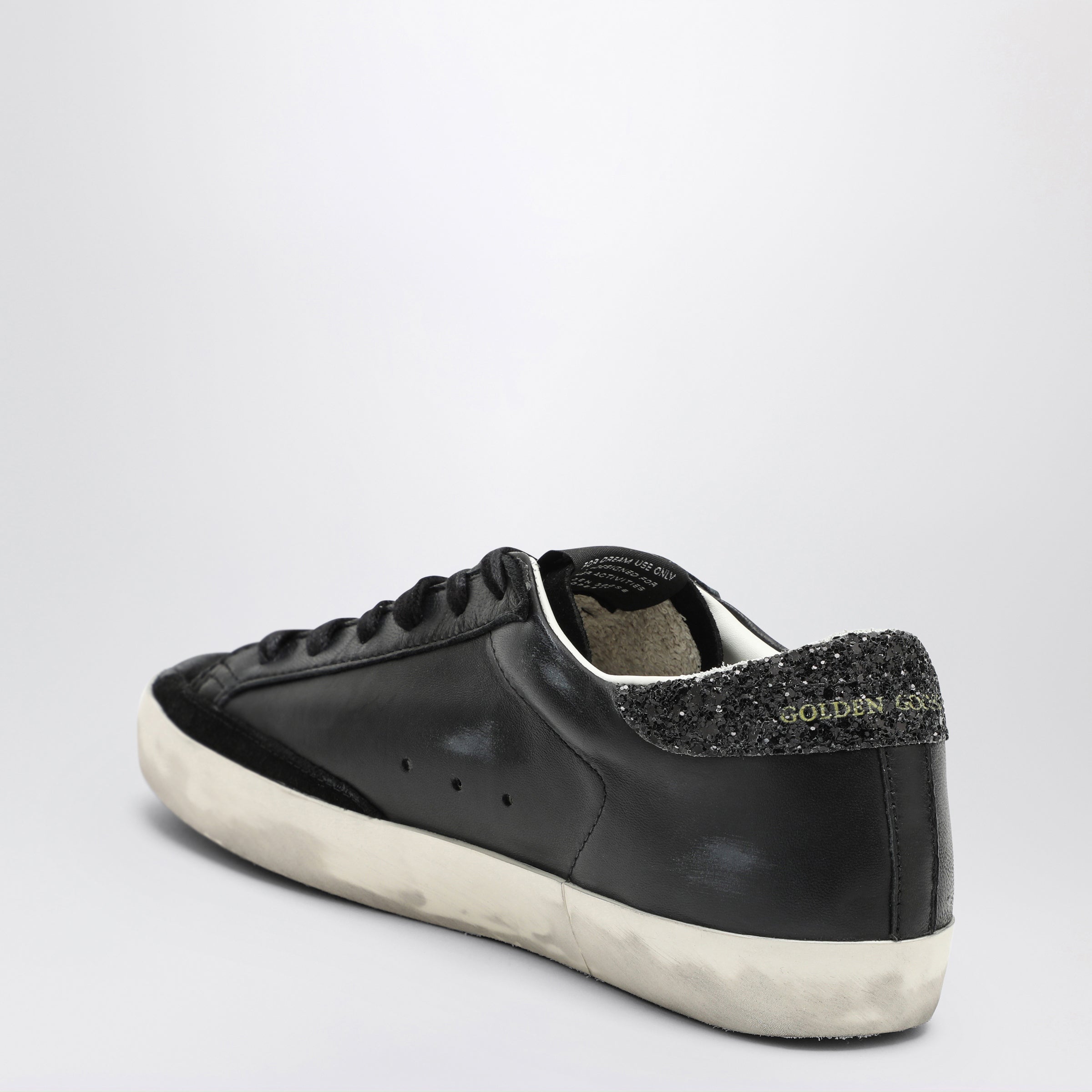 Golden Goose Super-Star Black Low Trainer With Rhinestones Women