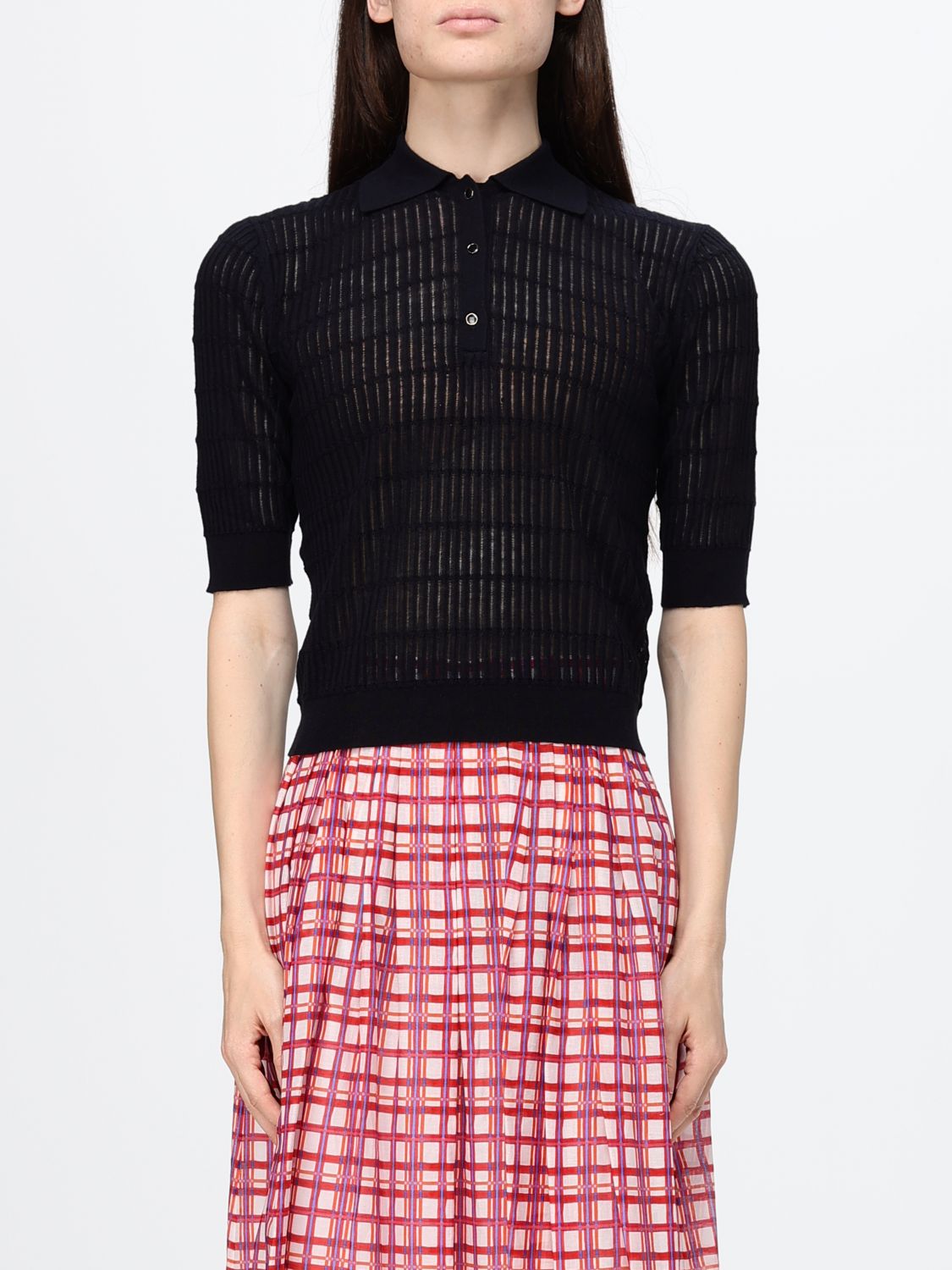 Max Mara Studio Polo Shirt Woman Navy