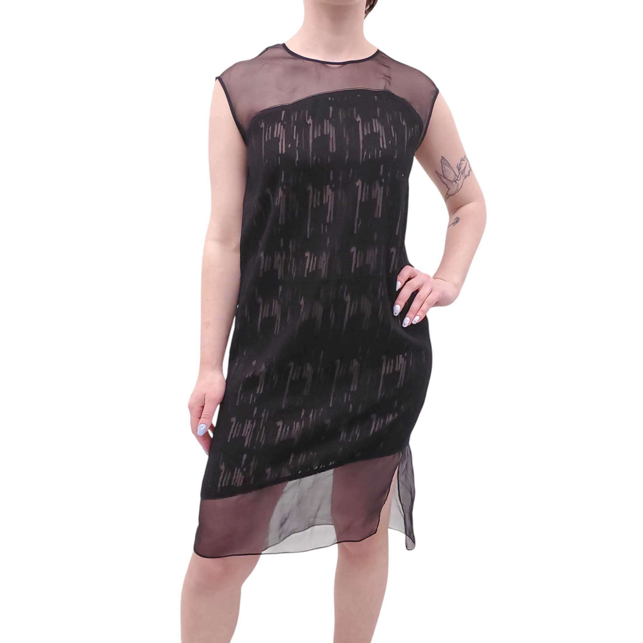 HELMUT LANG SHEER LAYERED DRESS - SIZE 6