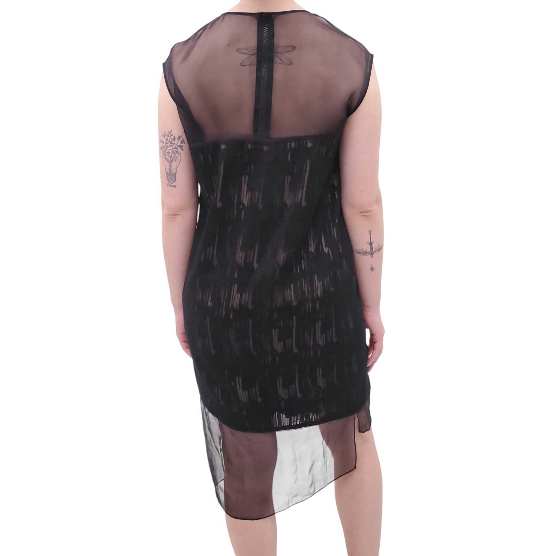 HELMUT LANG SHEER LAYERED DRESS - SIZE 6